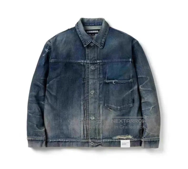 Neighborhood Neighborhood Distressed Destroyed Denim Jacket Size US L / EU 52-54 / 3 - 1 Thumbnail