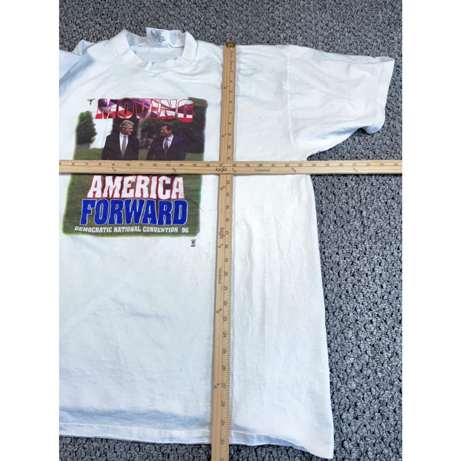 Vintage VINTAGE Clinton Gore Campaign T-Shirt Men 2XL White 90s Patriotic Retro Cotton Size US XXL / EU 58 / 5 - 6 Thumbnail