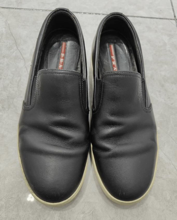 Prada PRADA Men's Black Leather Casual Shoes K29 Size US 9 / EU 42 - 1 Thumbnail
