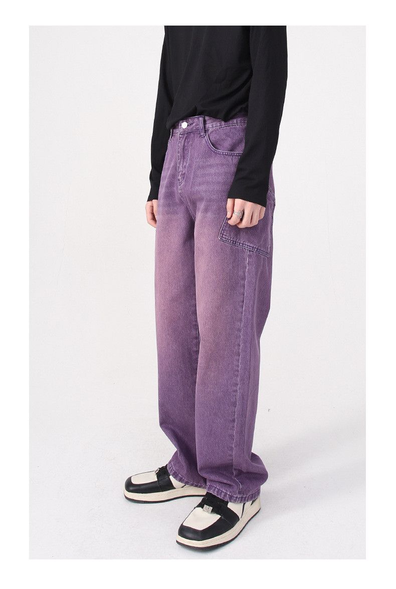 Japanese Brand × Jean Men's personalized pocket trendy loose straight hiphop jeans Size US 32 / EU 48 - 2 Thumbnail