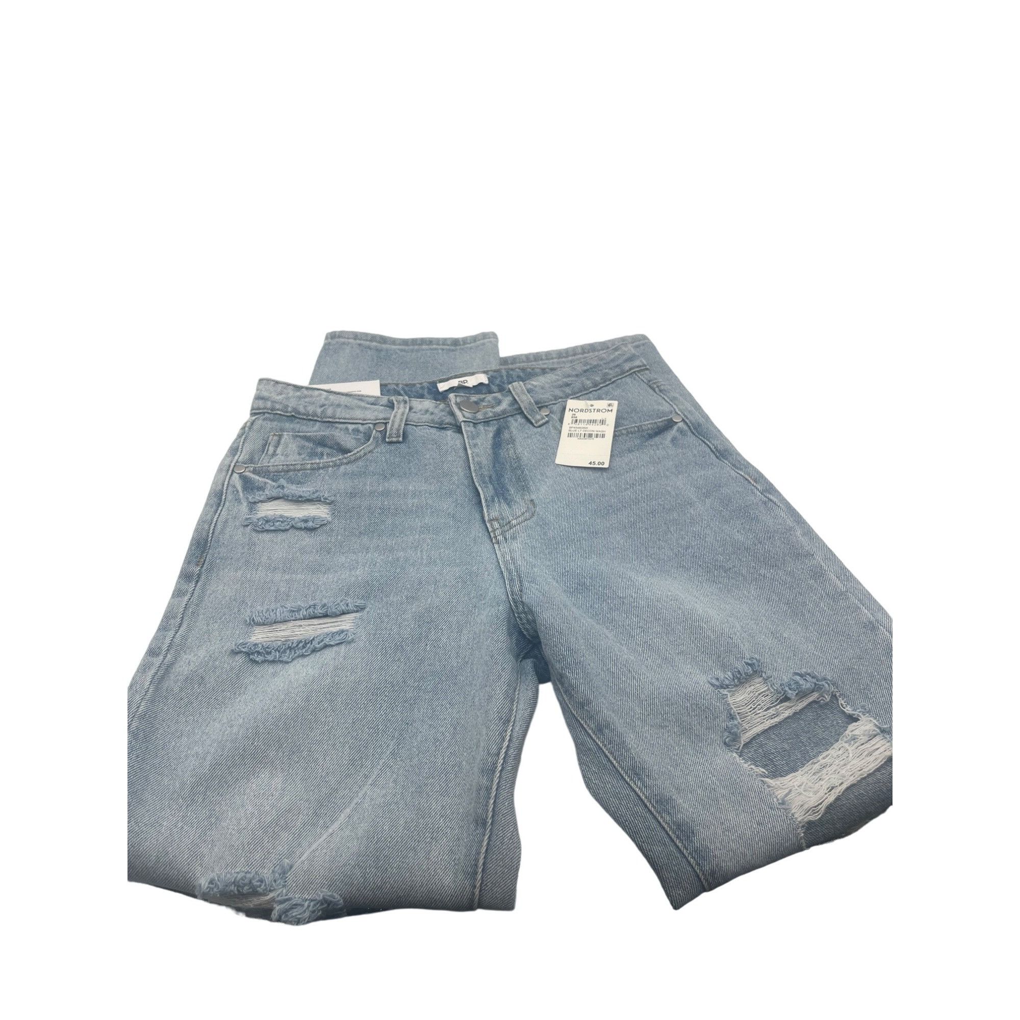 Other Bp Ripped Straight Leg Ankle Jeans In Blue Lt Decon Wash, Sz Size 26" / US 2 / IT 38 - 5 Thumbnail