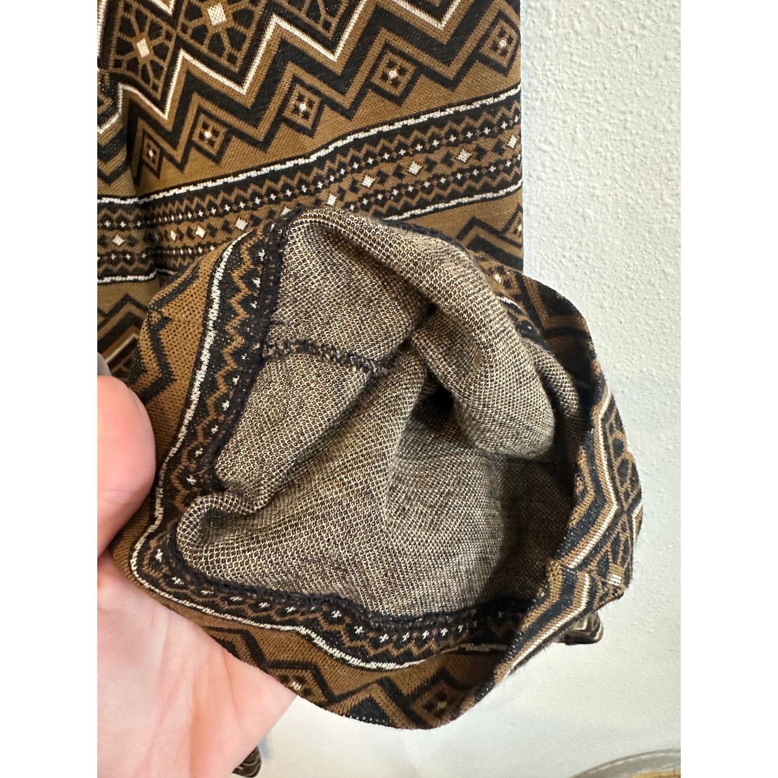 Vintage 70s Funky Patterned Double Knit Poly Pants Size 27" / US 4 / IT 40 - 7 Thumbnail