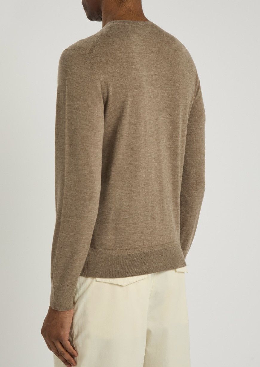 Tom Ford TOM FORD FINE GAUGE MERINO CREWNECK LIGHTTAUPE BROWN SIZE 52 Size US L / EU 52-54 / 3 - 3 Thumbnail