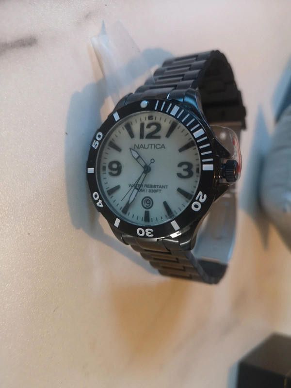 Nautica Nautical cream dial black bracelet mens watch Size ONE SIZE - 5 Thumbnail
