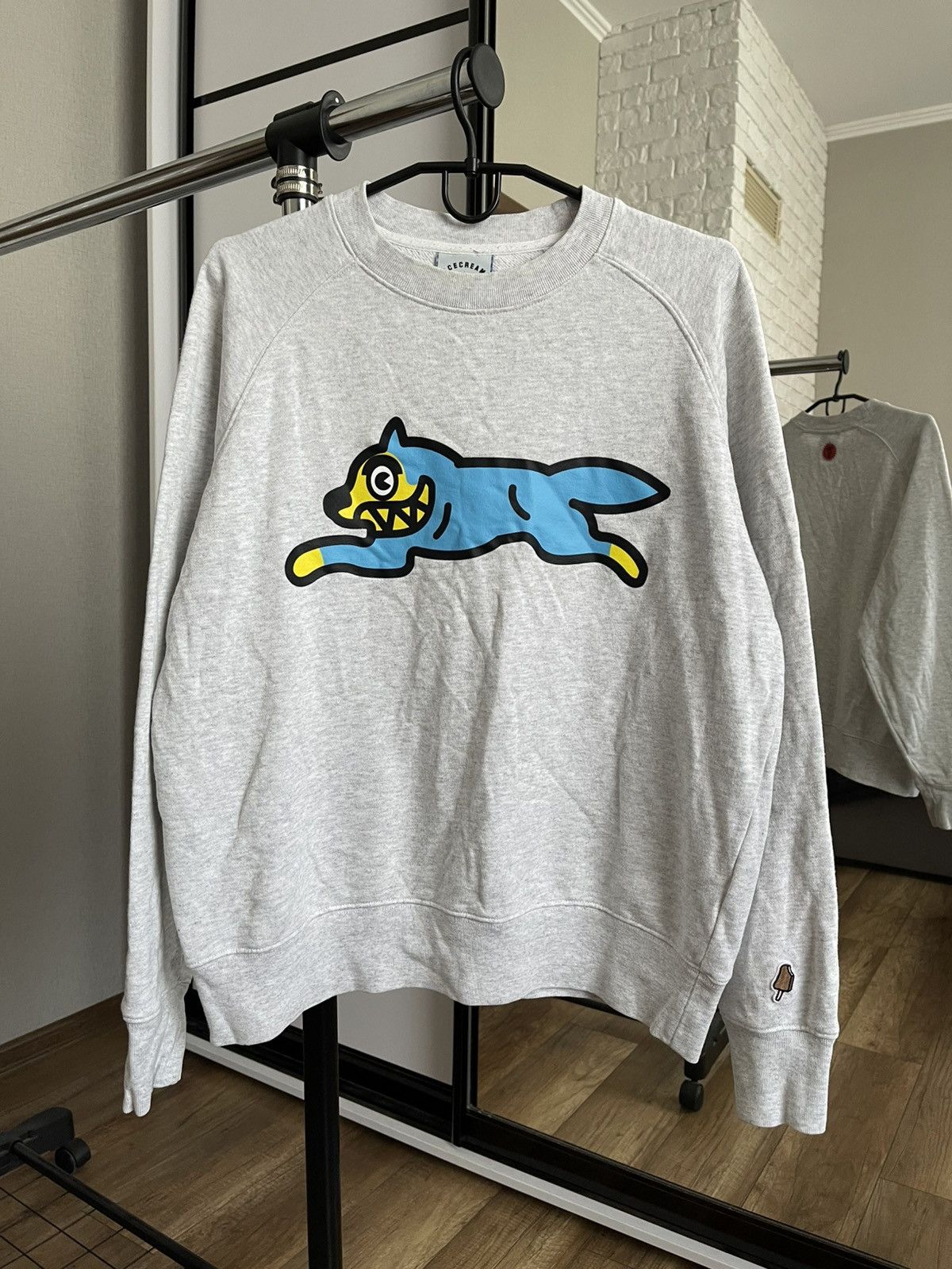 ICECREAM RUNNING DOG  ボア　スウェット　イエロー　黄色 Billionaire Boys Club × Icecream VERY RARE 2006 OG BBC/ICE CREAM