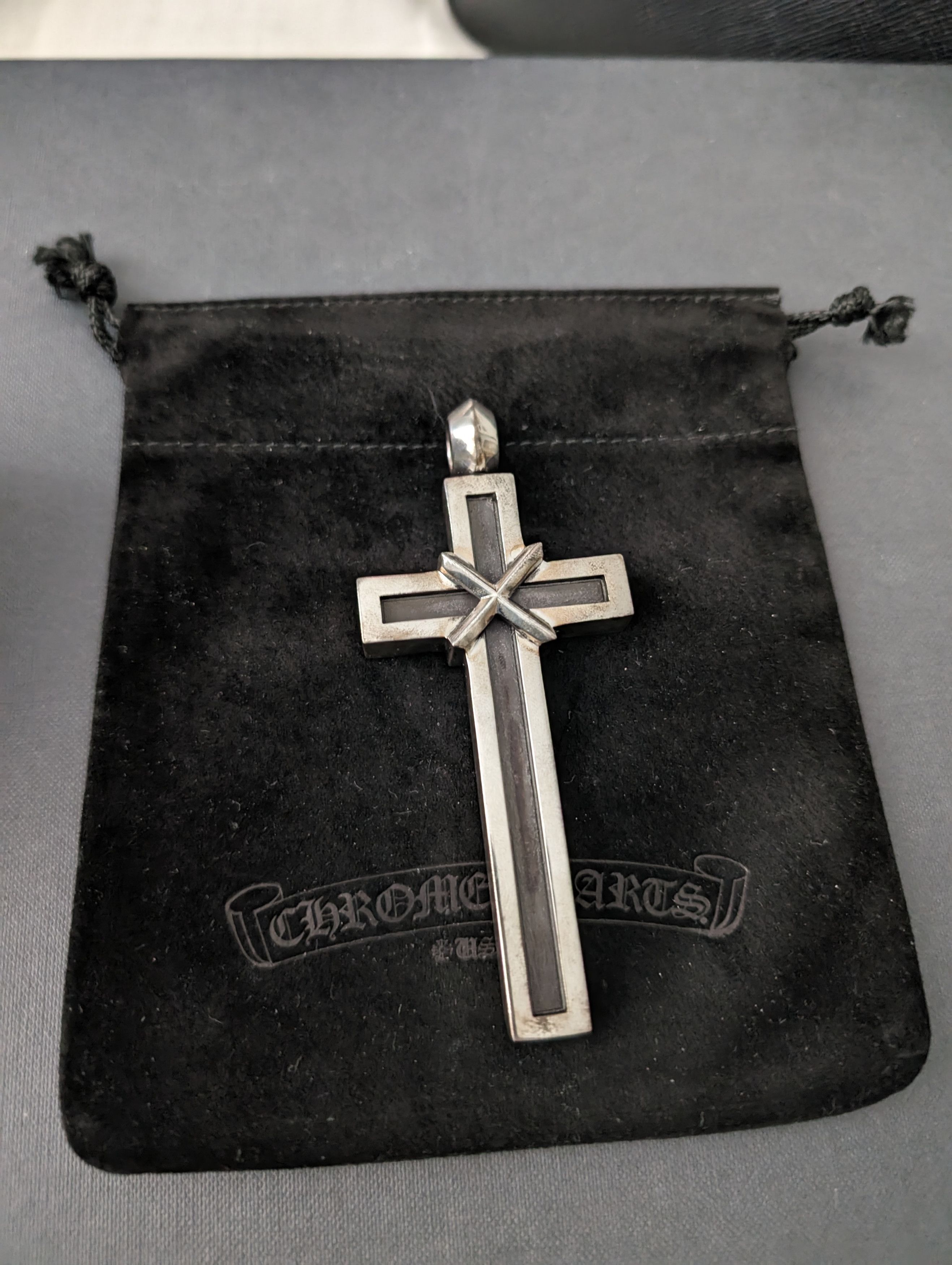 image of Chrome Hearts Mapplethorpe Pendant (Large) in Silver, Men's