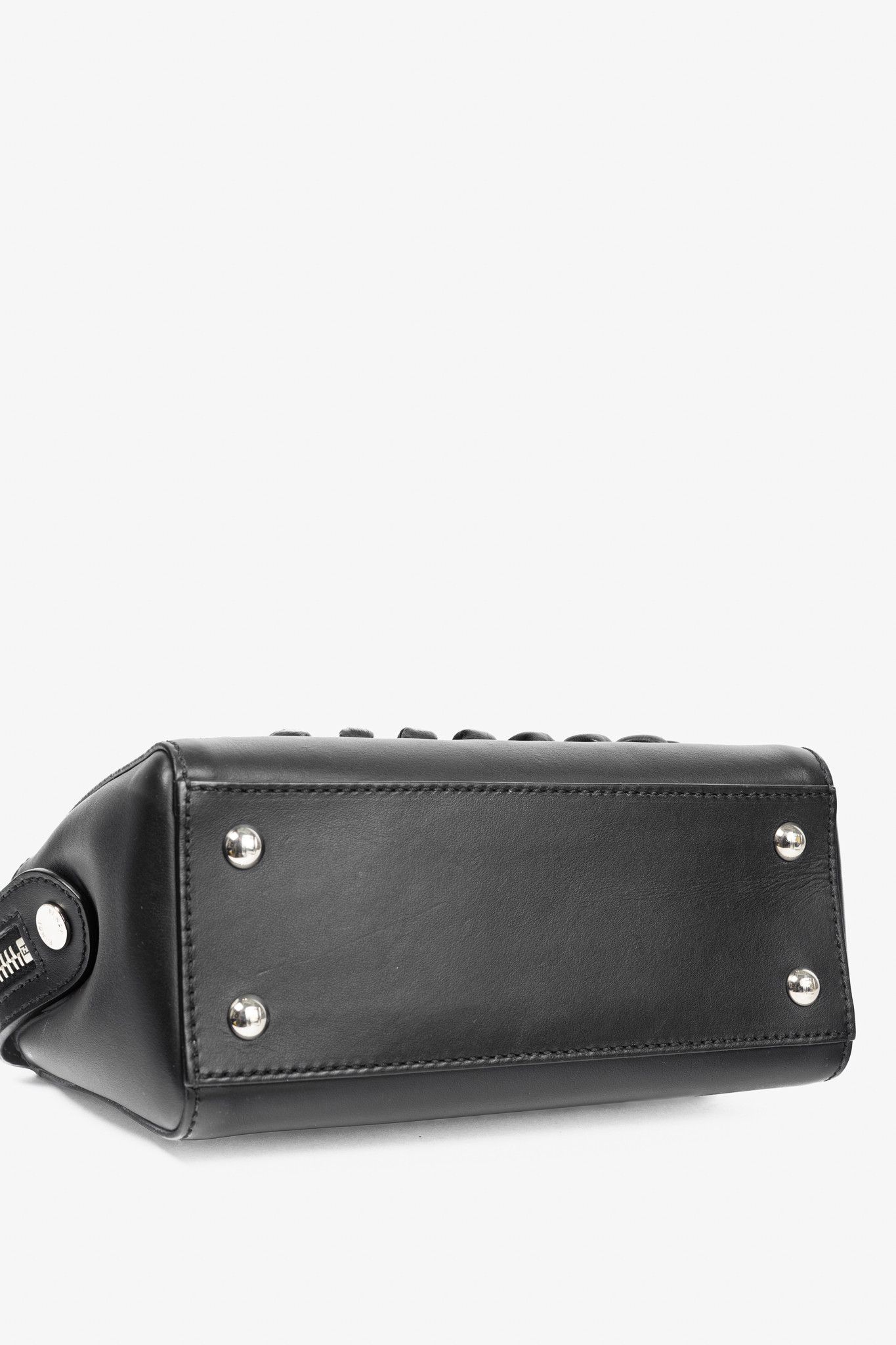 Fendi Fendi Dotcom Whipstitch Black Leather Satchel Size ONE SIZE - 5 Thumbnail