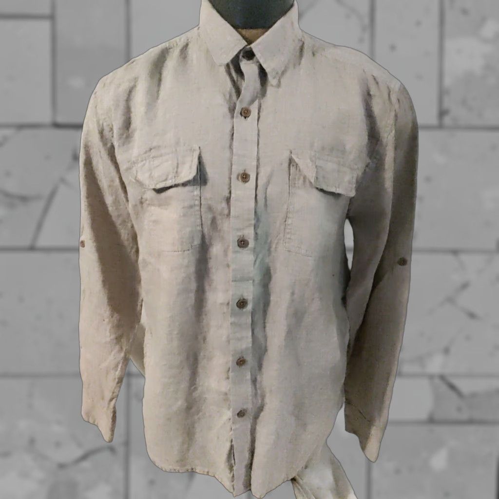 VINTAGE Lucky Brand California Dress Shirt Men Long Sleeve Brown