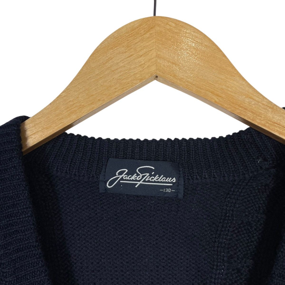 Vintage Jack Nicklaus Cable Knit Cardigan Navy Crest Gold Button Size S / US 4 / IT 40 - 3 Thumbnail
