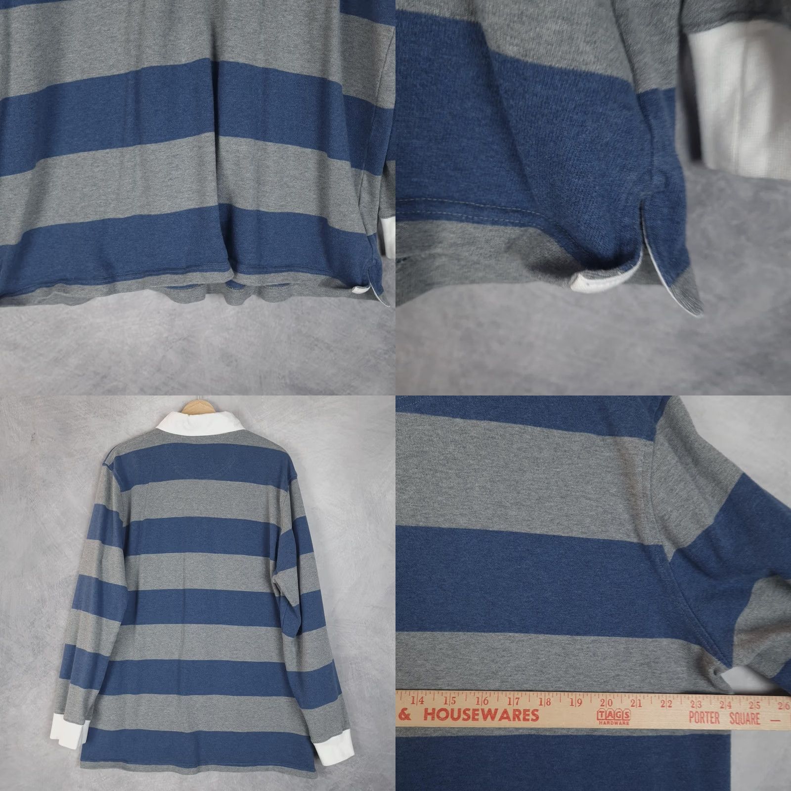 Brooks Brothers Brooks Brothers Rugby Polo Shirt Mens XL Blue Gray Stripe Long Sleeve Preppy Size US XL / EU 56 / 4 - 8 Thumbnail