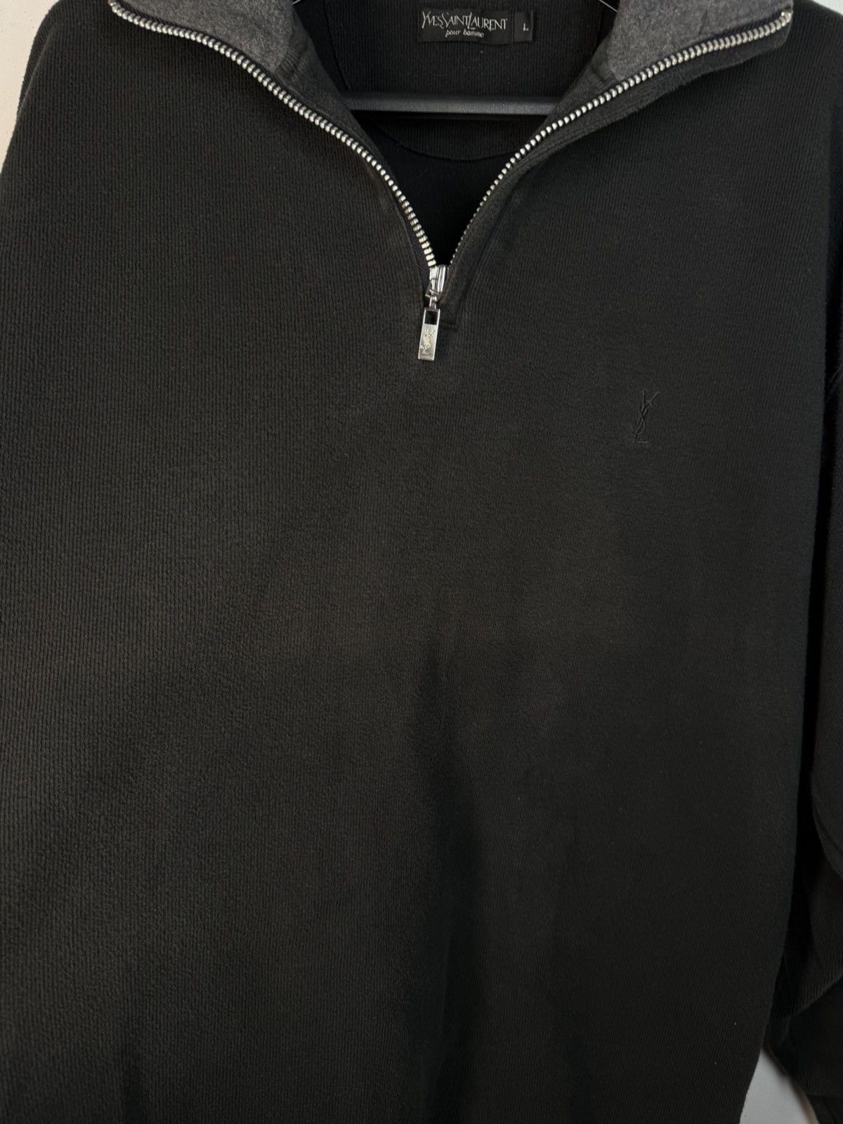 Yves Saint Laurent 90s YSL Sweatshirt 1/4 Quarter Zip Sweater Old Money Vintage Size US L / EU 52-54 / 3 - 17 Thumbnail