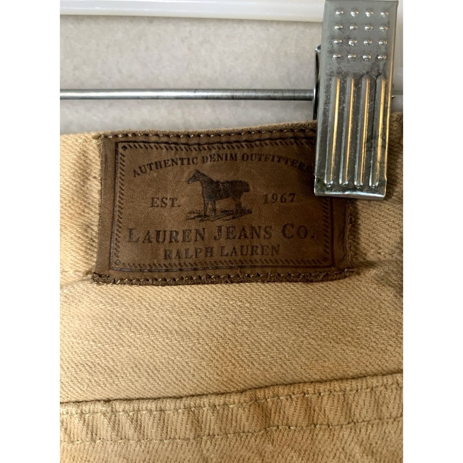 Ralph Lauren VINTAGE Lauren Jeans Co Ralph Lauren Womens Size 8 Beige Bootcut Boho Floral Denim Jeans Regular Flared 80s 90s Hipster Retro (Women) Size 30" / US 8 / IT 44 - 3 Thumbnail