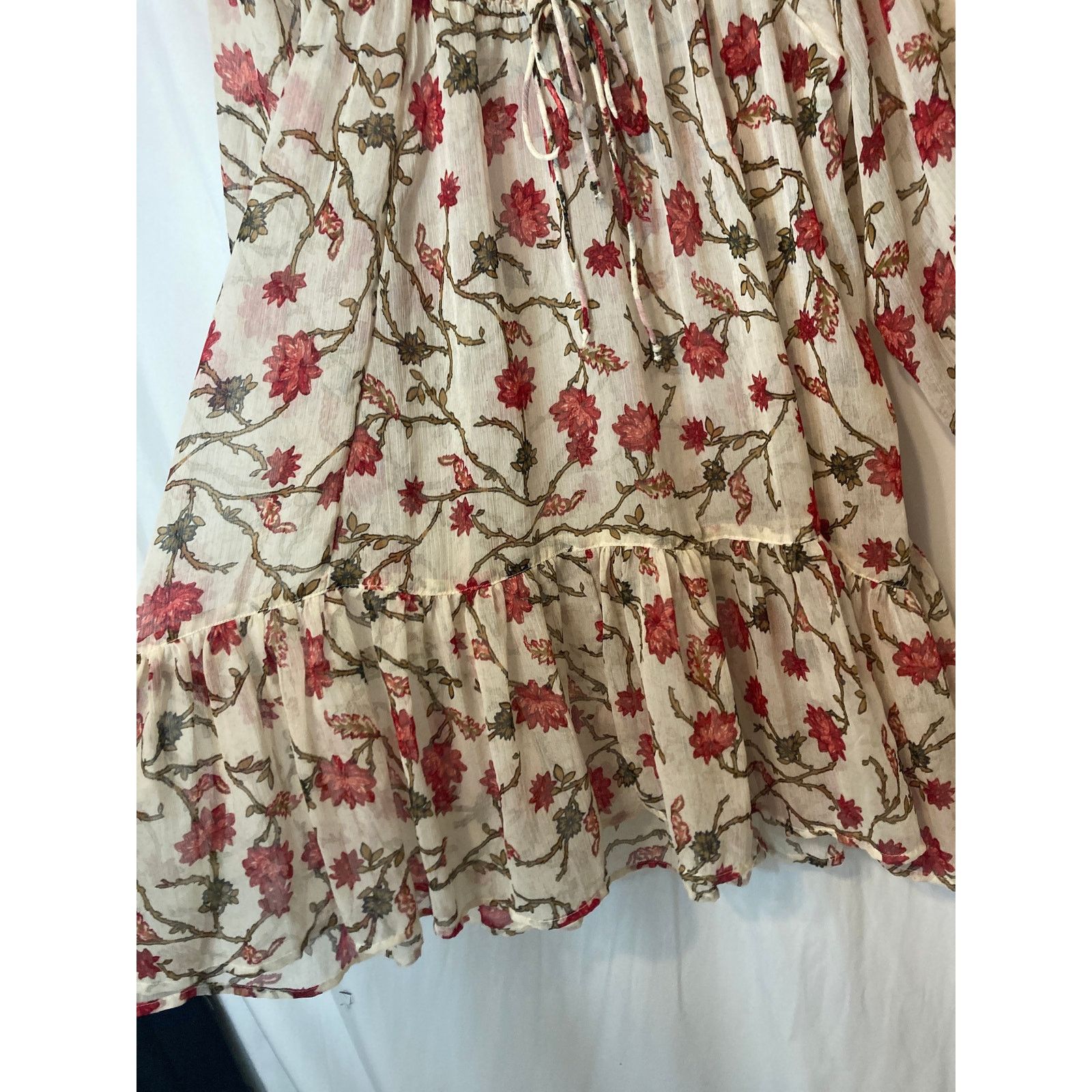 Free People Free People Keeping Up with Kara Ivory Floral Tunic Top Size S / US 4 / IT 40 - 3 Thumbnail