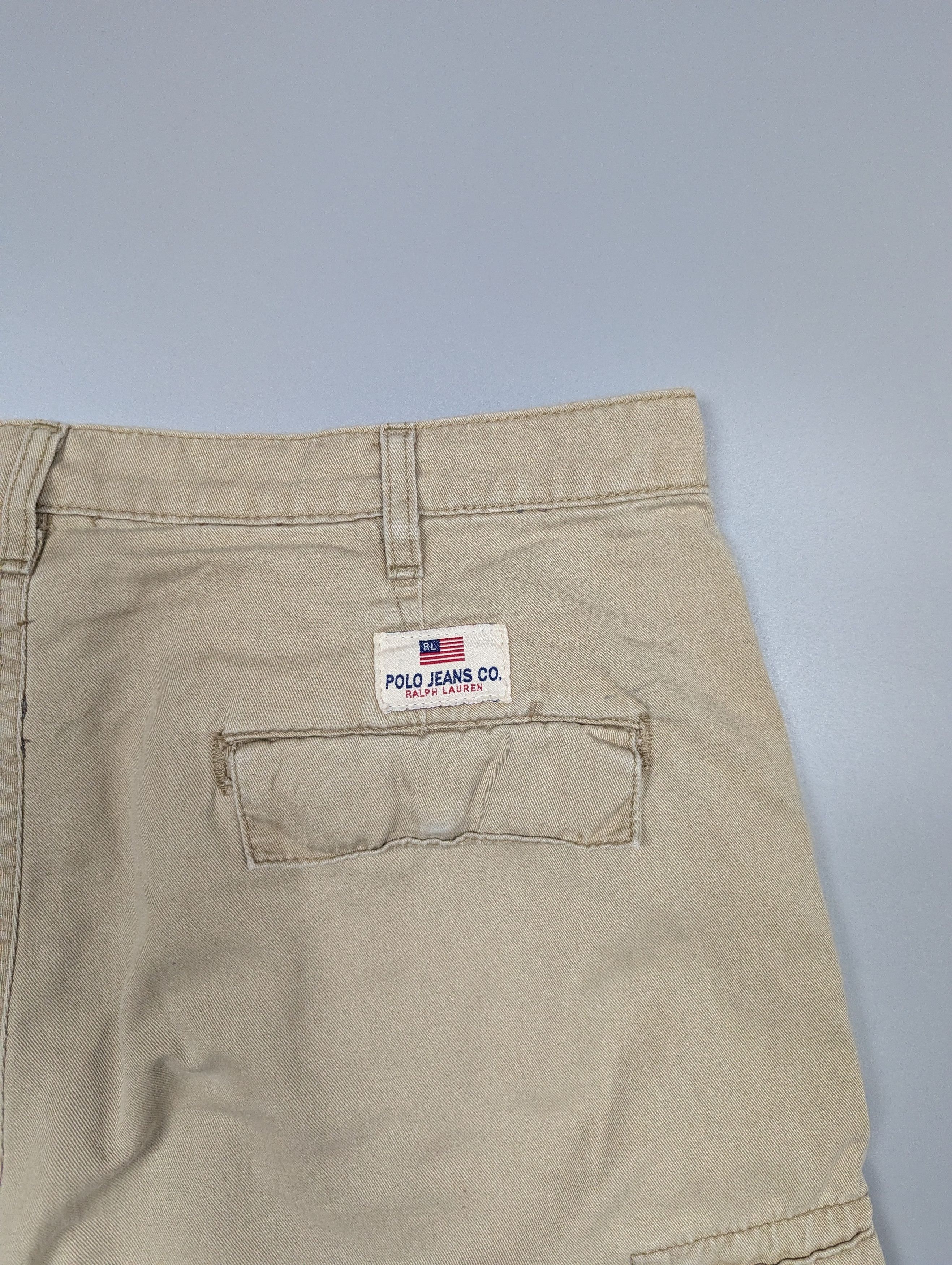 Polo Ralph Lauren × Vintage POLO Ralph Lauren Jeans Beige Cargo Buggy Freighter Shorts Size US 33 - 10 Thumbnail