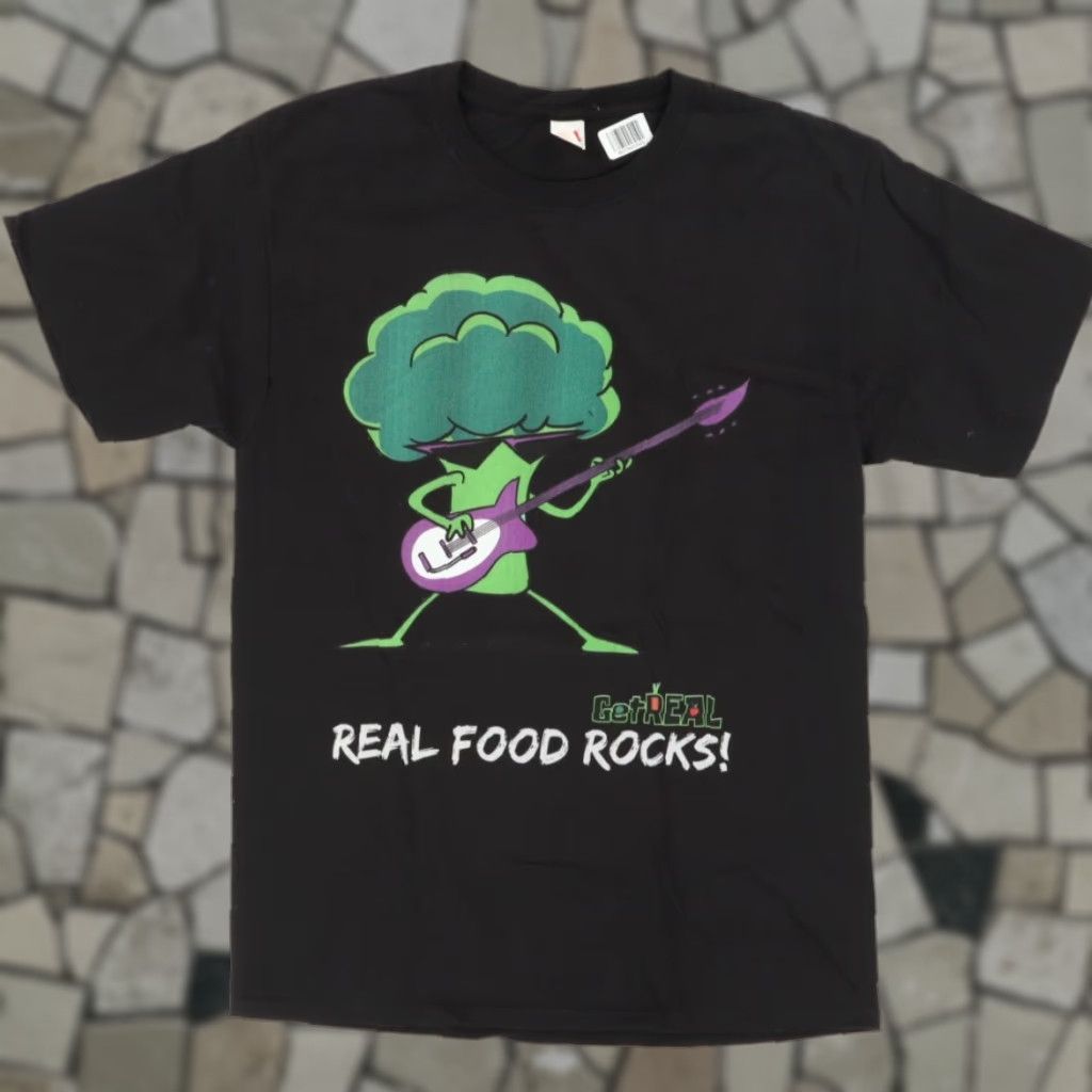 Hanes Hanes Get Real Food Rocks Broccoli Solid T-Shirt Black Men's M Shirt Mens Hanes Get Real Food Rocks Broccoli T-Shirt Black M Size US M / EU 48-50 / 2 - 1 Thumbnail