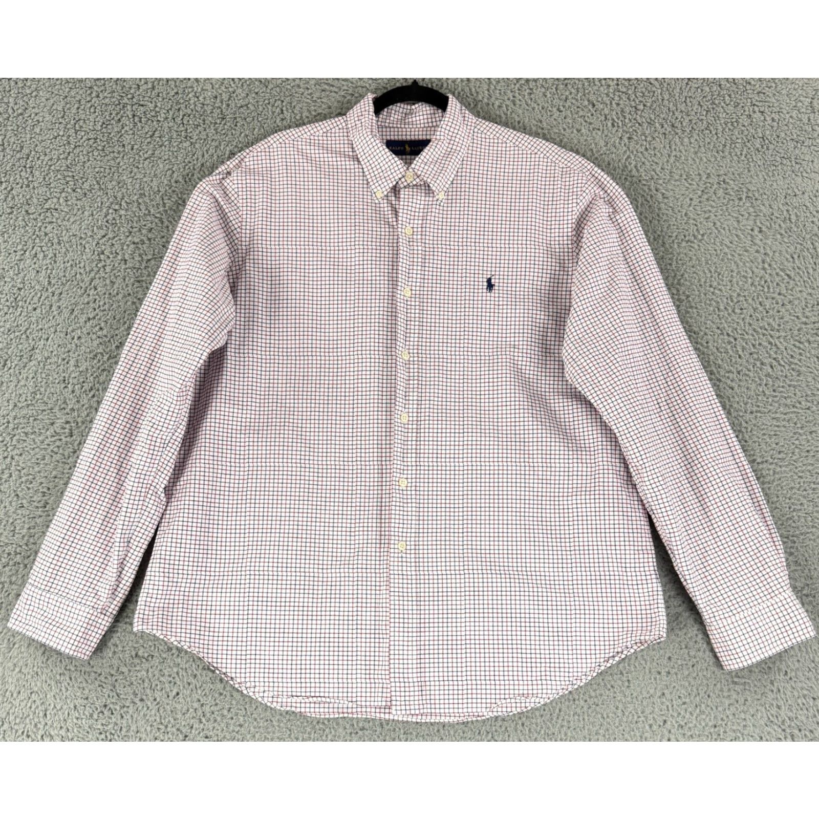 Ralph Lauren Ralph Lauren Button-Down Shirt Mens XL Blue Red Check Print Cotton LS Dress Shirt Size US XL / EU 56 / 4 - 2 Thumbnail