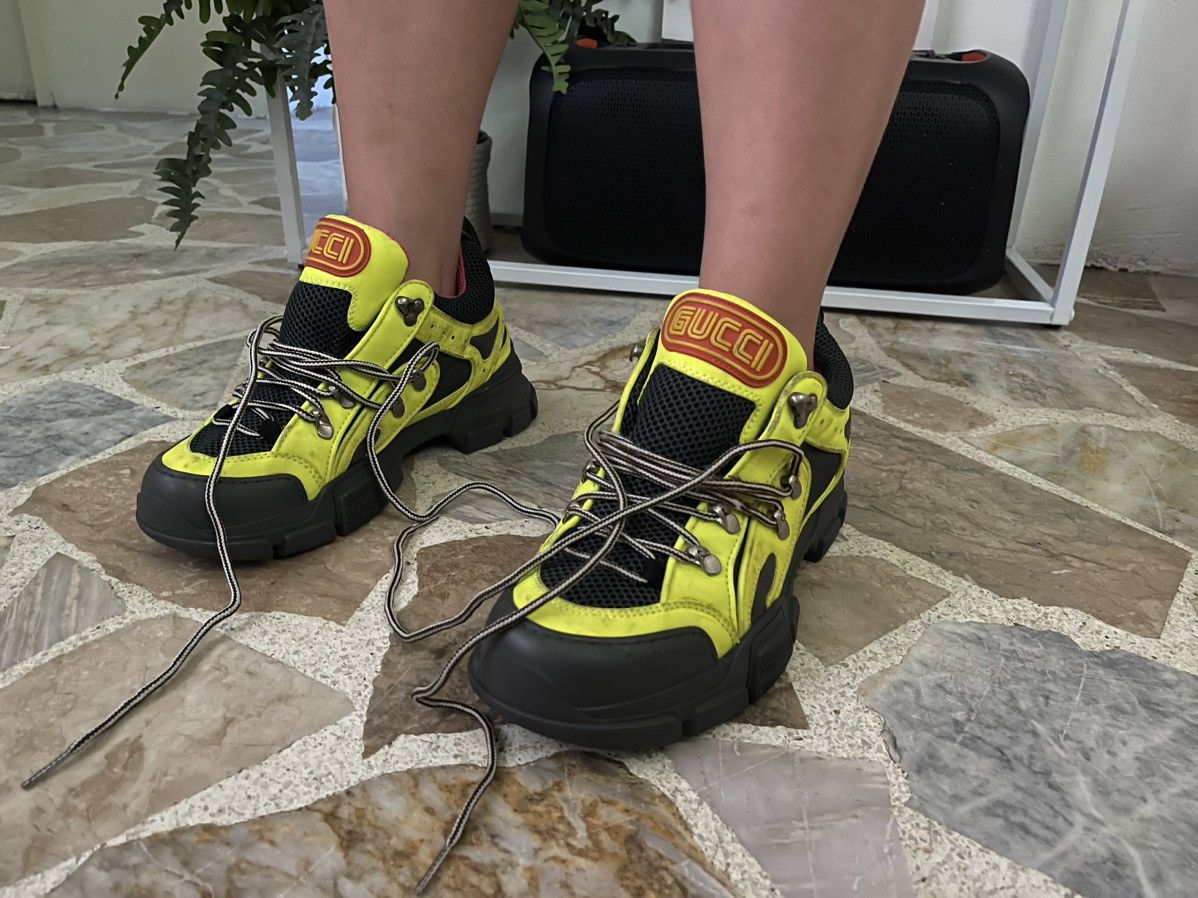 Gucci Gucci Flashtrek Low Sneakers Neon Yellow Green Size US 6.5 / EU 39-40 - 15 Thumbnail