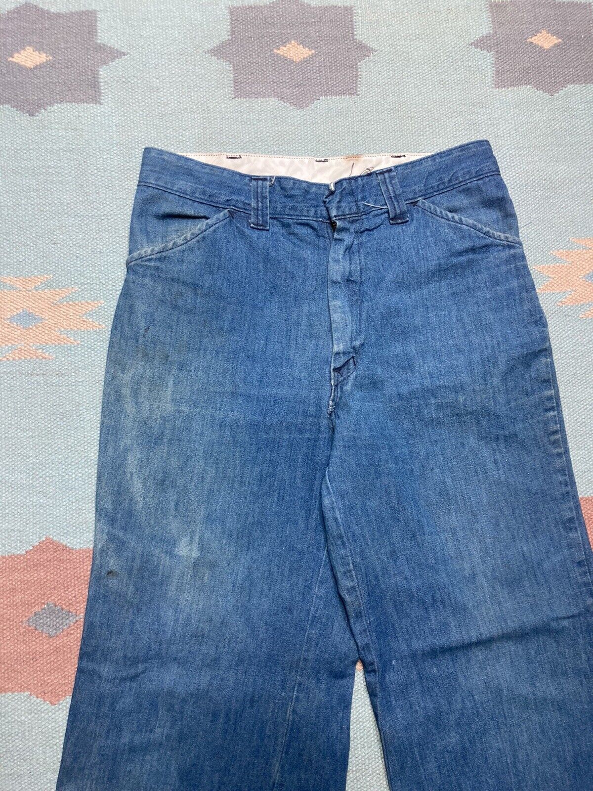 Vintage 70s wrangler bell bottom jeans elephant flare hippie 30x28 Size 30" / US 8 / IT 44 - 7 Thumbnail