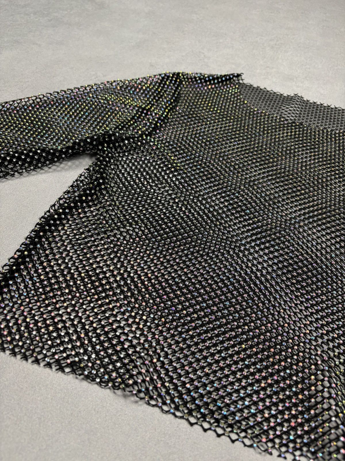 Vintage Rhinestone Fishnet Mesh Top Glitter Sheer Cyber Y2K 00s Rare Size M / US 6-8 / IT 42-44 - 4 Thumbnail