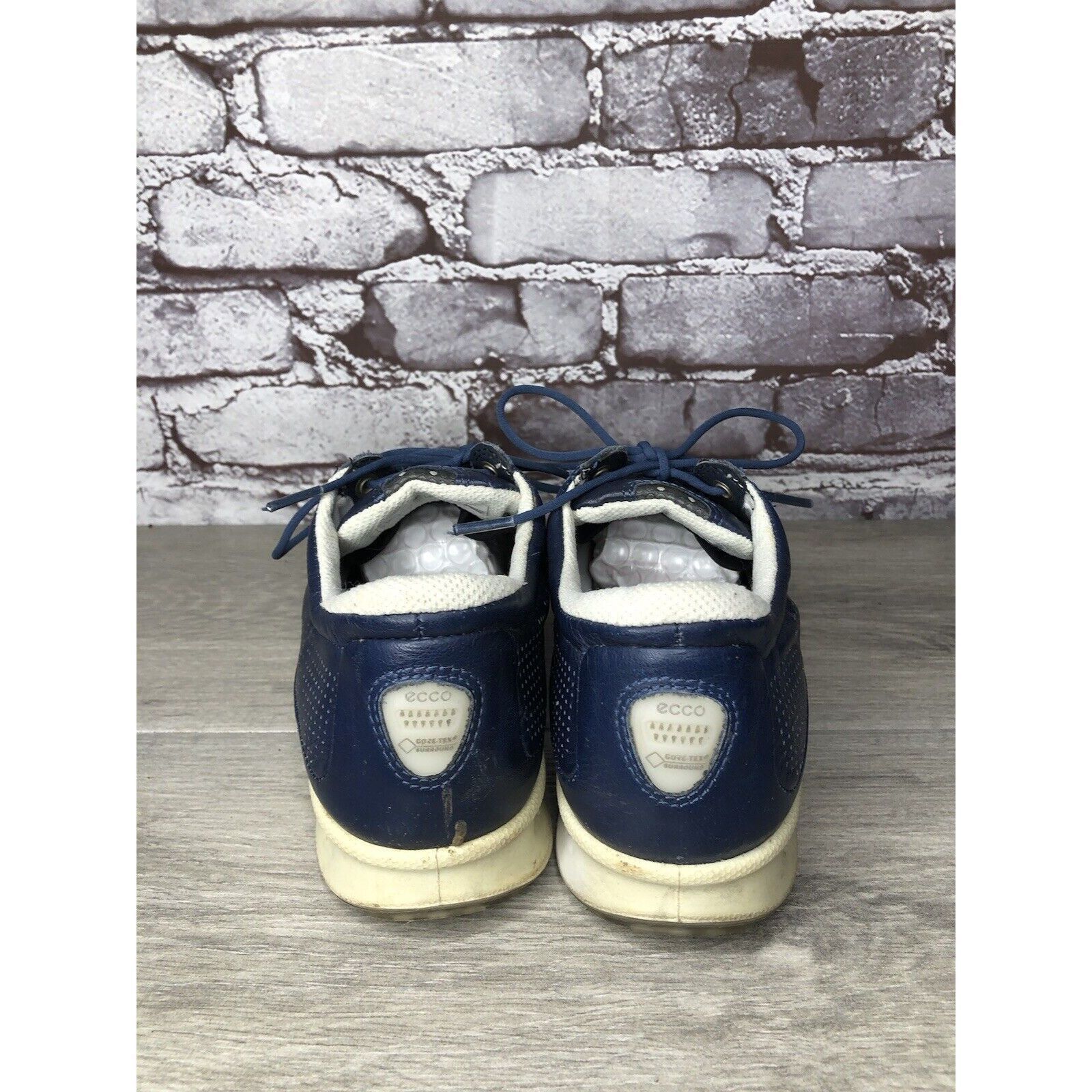 Ecco Ecco Blue Yak Leather Casual Comfort Lace Up Spikeless Golf Size US 11 / IT 41 - 4 Thumbnail