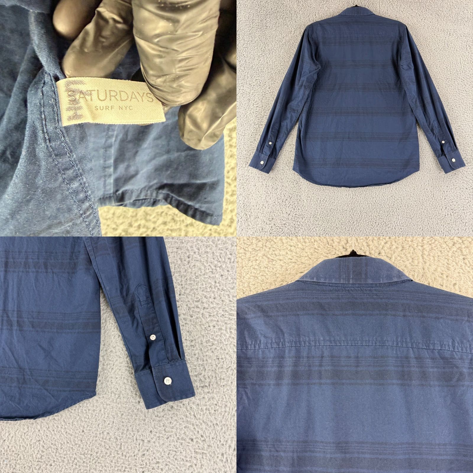 Saturdays NYC Saturdays NYC Button-Up Shirt Mens Small Blue Stripe Long Sleeve 100% Cotton Size US S / EU 44-46 / 1 - 9 Thumbnail