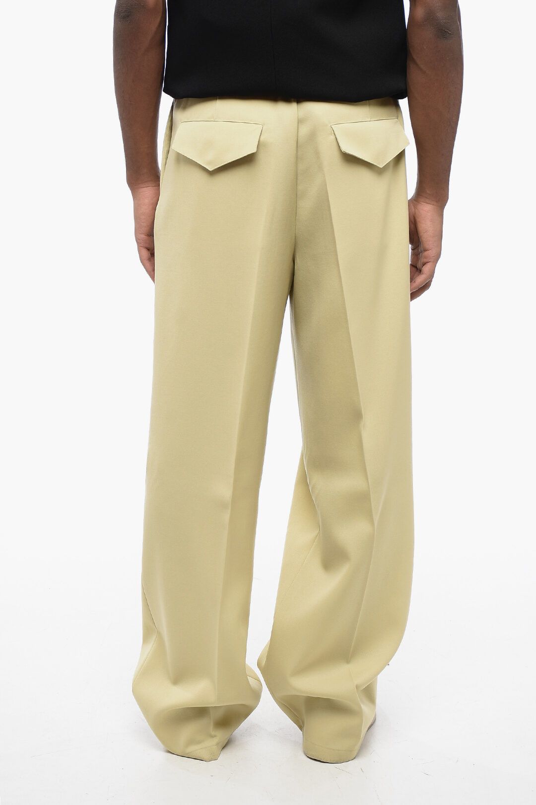 Jil Sander og1mm0625 Double-pleated Wool Pant in Beige Size US 28 / EU 44 - 2 Thumbnail