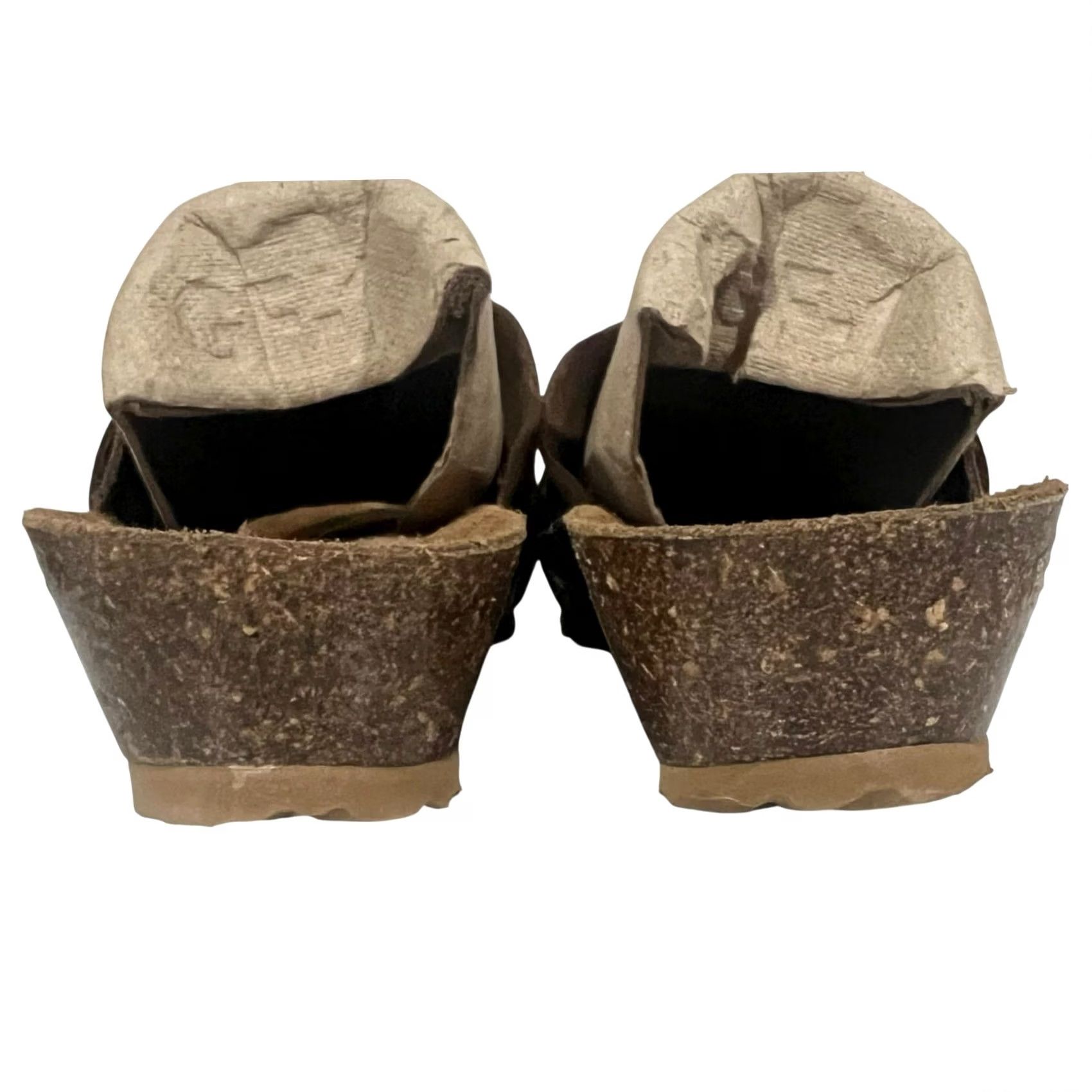 Vintage Yokono Suede Cross Strap Sandals Cork Soles Made In Spain Tan Brown Women 7.5 Slip On Slide Shoes Womens Size US 8 / IT 38 - 7 Thumbnail