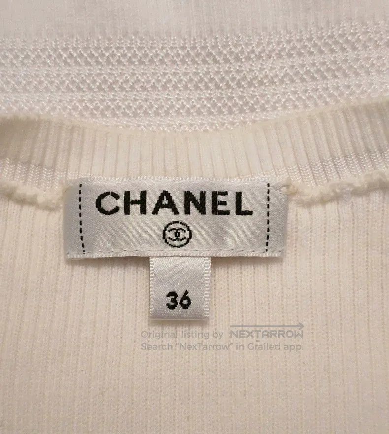 Chanel Chanel 21P white knitted logo short sleeves Size XS / US 0-2 / IT 36-38 - 4 Thumbnail
