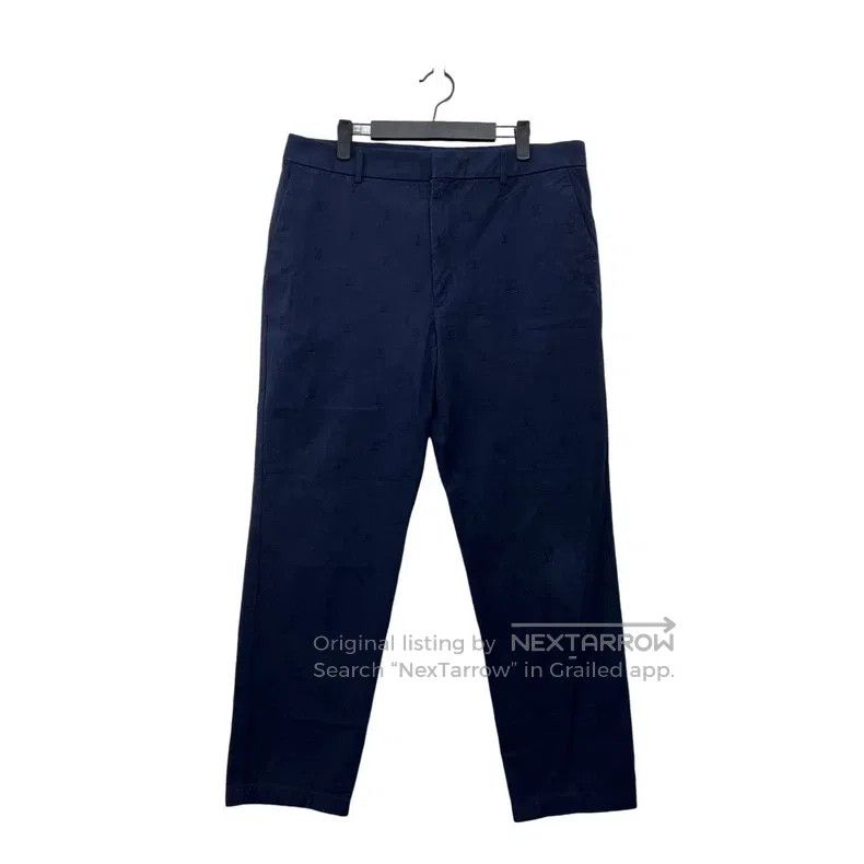 Louis Vuitton size US 52 Navy blue logo jacquard slacks pan