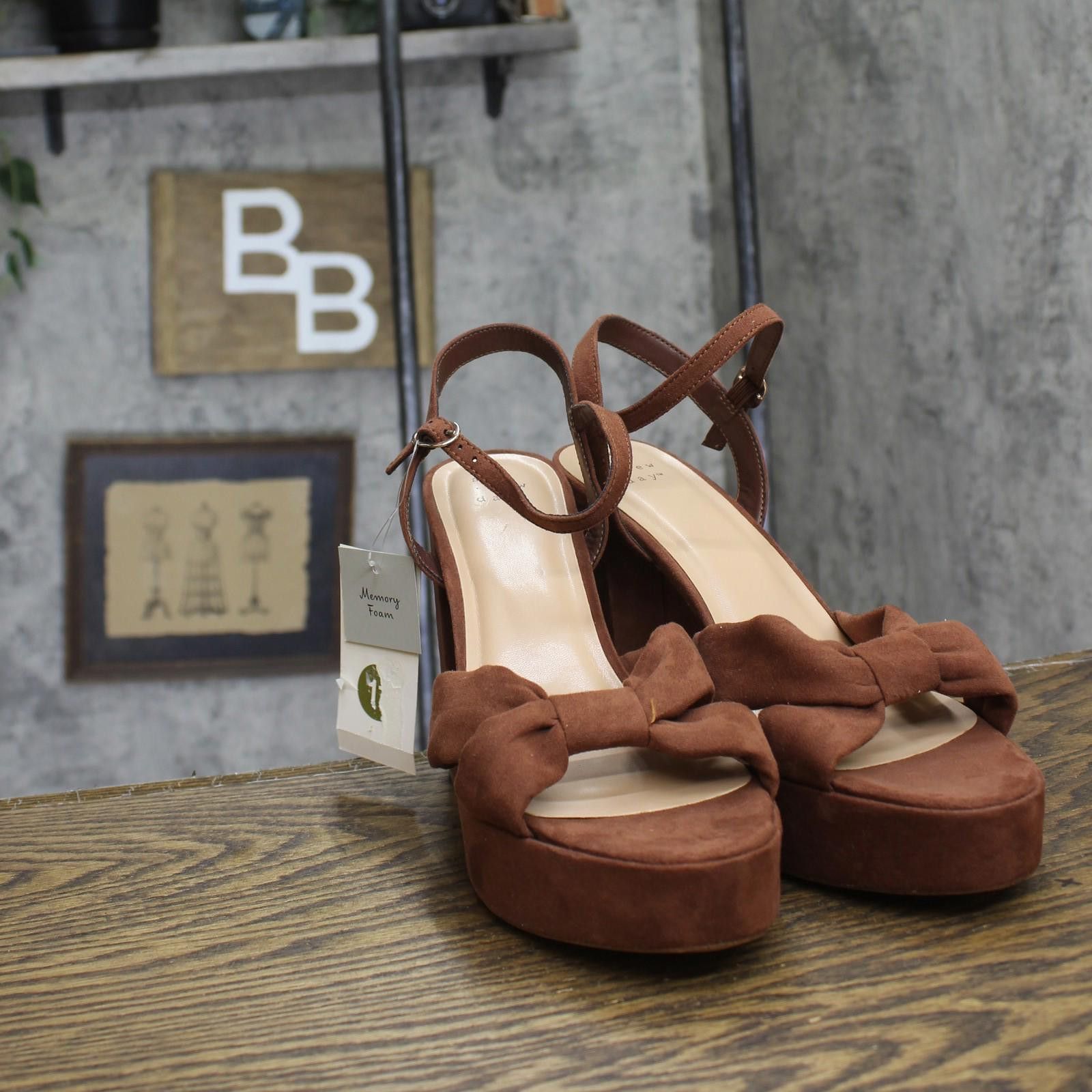 Other Nwt A New Day Womens Riah Platform Heels 88075197 Brown 11m Size US 11 / IT 41 - 3 Thumbnail