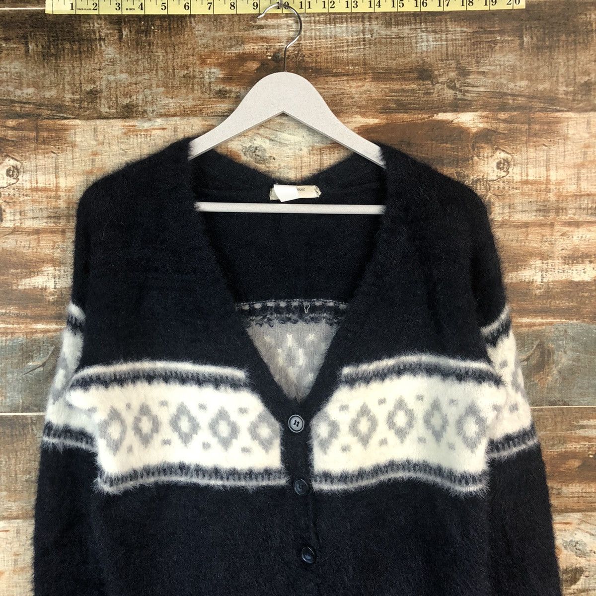 Japanese Brand DL Samansa Mos2 Black Cardigan Knitweaer #C398 Size M / US 6-8 / IT 42-44 - 2 Thumbnail