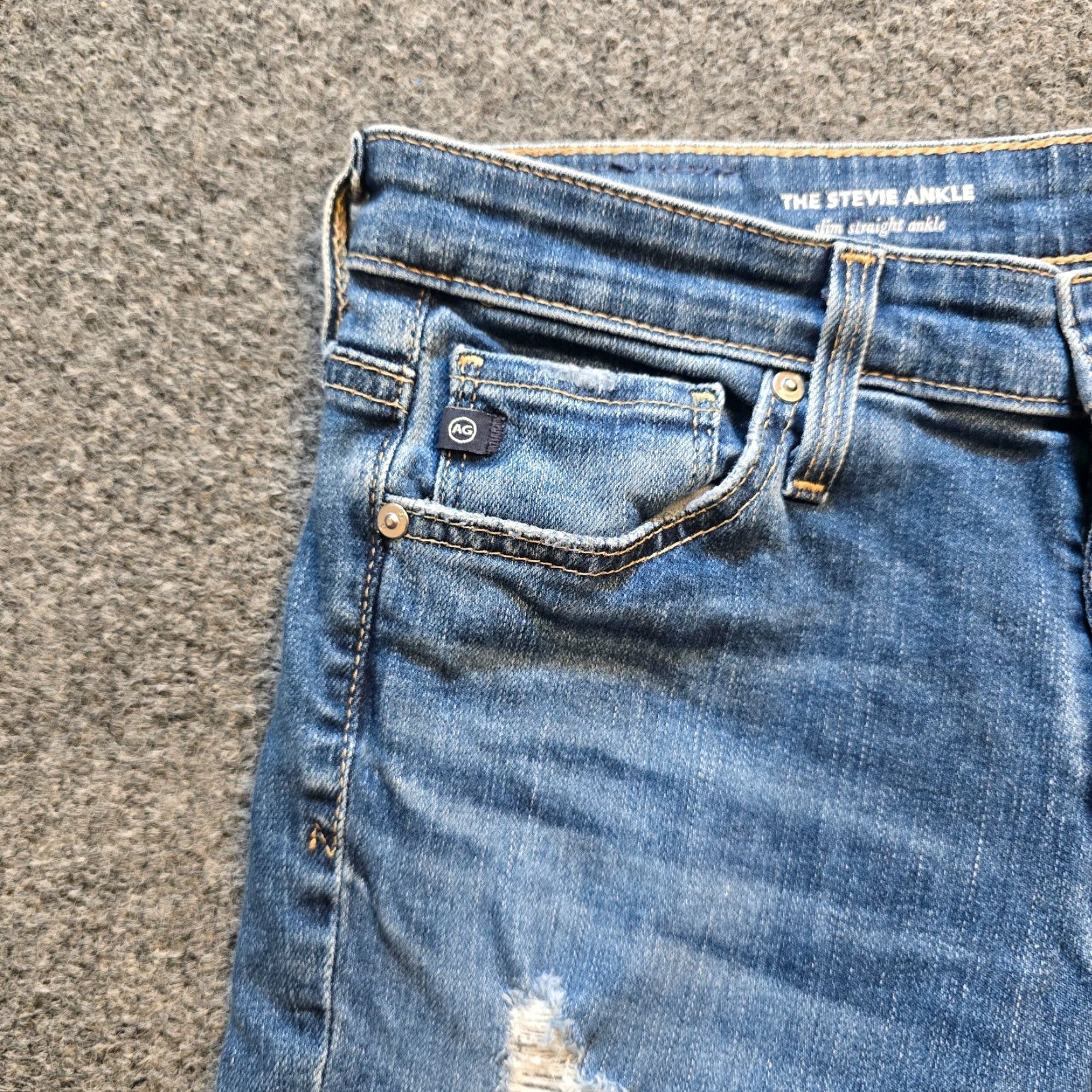 Vintage AG Adriano Goldschmied Jeans Womens Size 25 Blue Stevie Slim Straight Ankle Capsule Denim Pants Capstone Style? Size 42" / US 20 - 3 Thumbnail