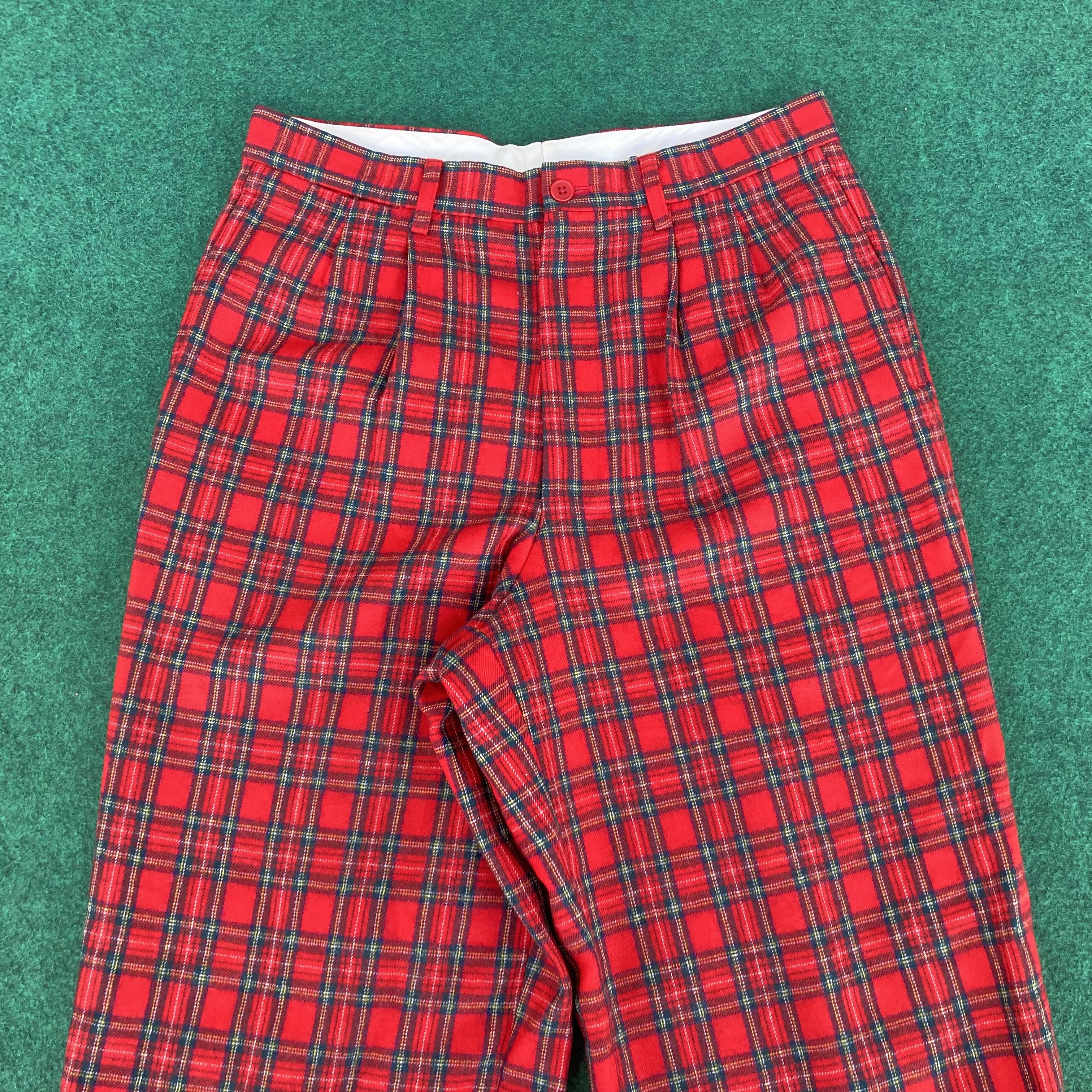 Karl Helmut × Pink House × Vintage Vtg Karl Helmut Wool Trouser Baggy Sz 30 Tartan Pants Size US 30 / EU 46 - 3 Thumbnail