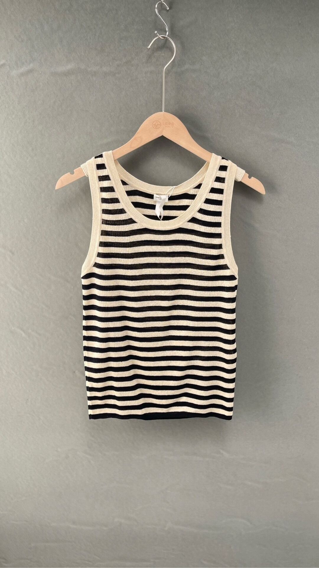 Yves Saint Laurent YSL Black White Striped Linen Sleeveless Vest Size M / US 6-8 / IT 42-44 - 1 Thumbnail