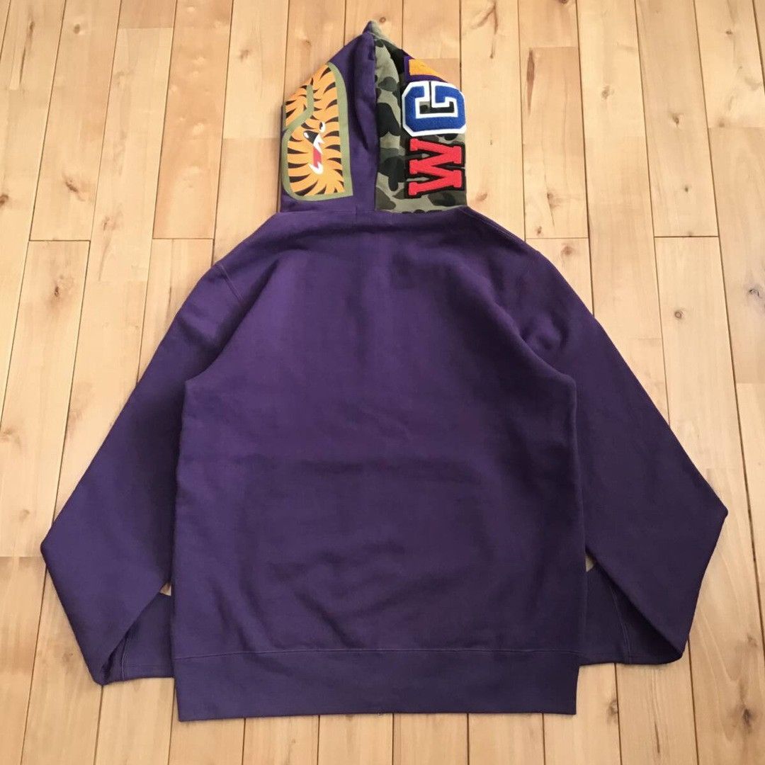 Bape BAPE camo × purple shark full zip hoodie a bathing ape Size US XL / EU 56 / 4 - 2 Thumbnail