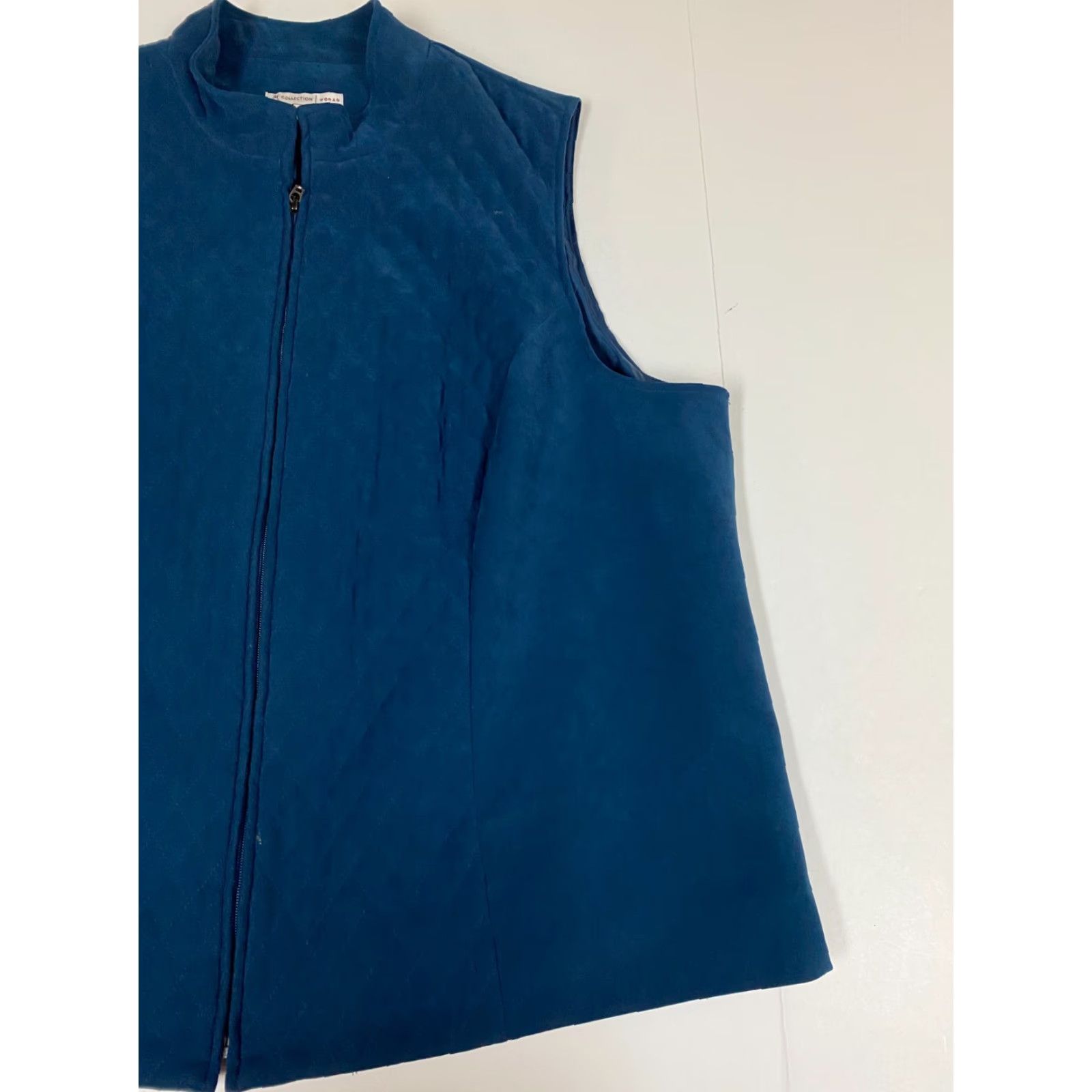 JM Collection JM Collection Vest 20W Plus blue Womens Vest Casual Quilted Knit Polyester Sleeveless Zip Regular Plus Size 20W Womens Fall Short Size 3XL / US 20-22 - 2 Thumbnail