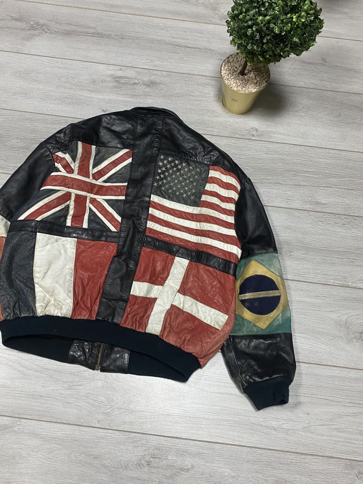Other A.D.A World Flags Leather Jacket distressed Size US M / EU 48-50 / 2 - 15 Thumbnail