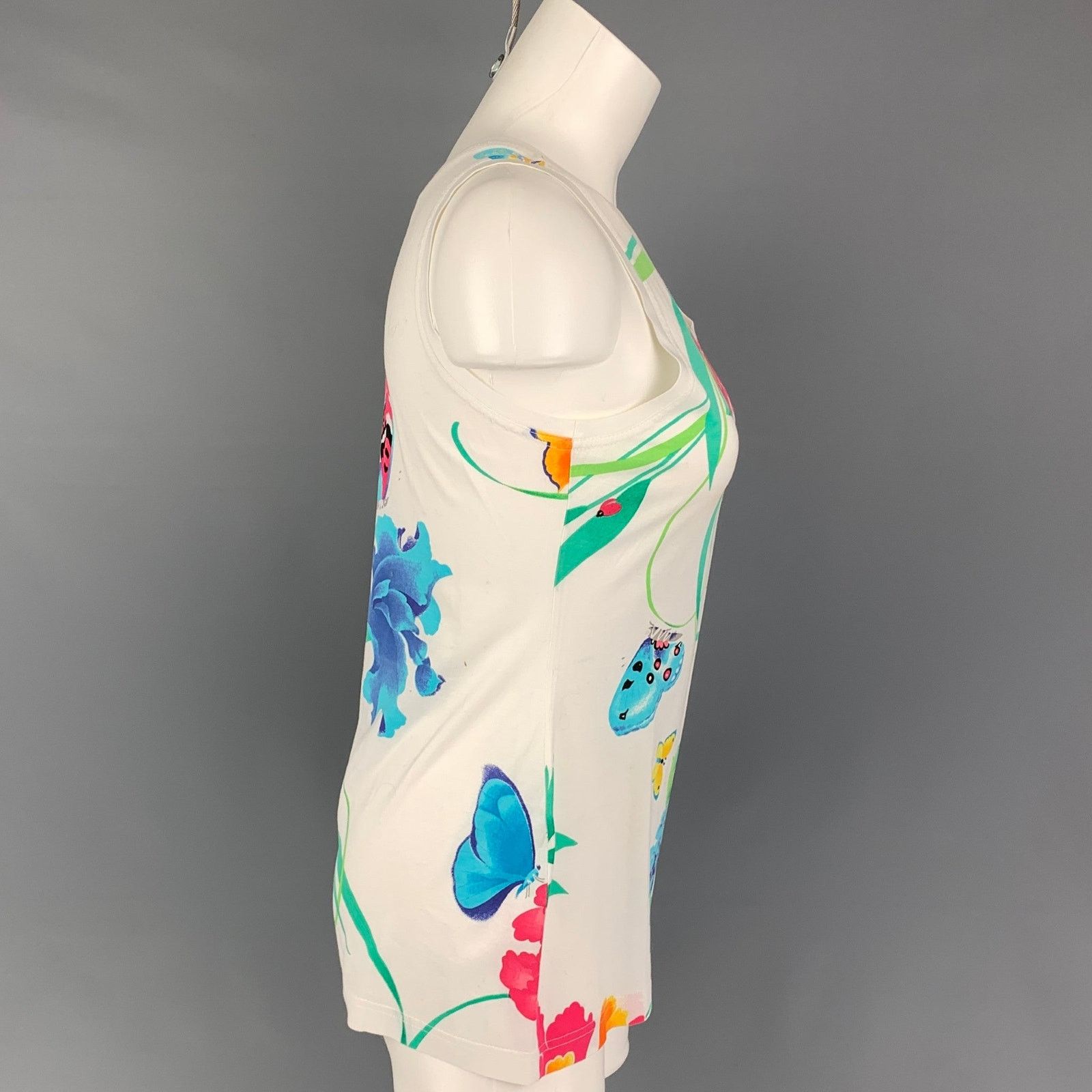Other LEONARD Size M White Multi-Color Floral Tank Casual Top Size M / US 6-8 / IT 42-44 - 2 Thumbnail