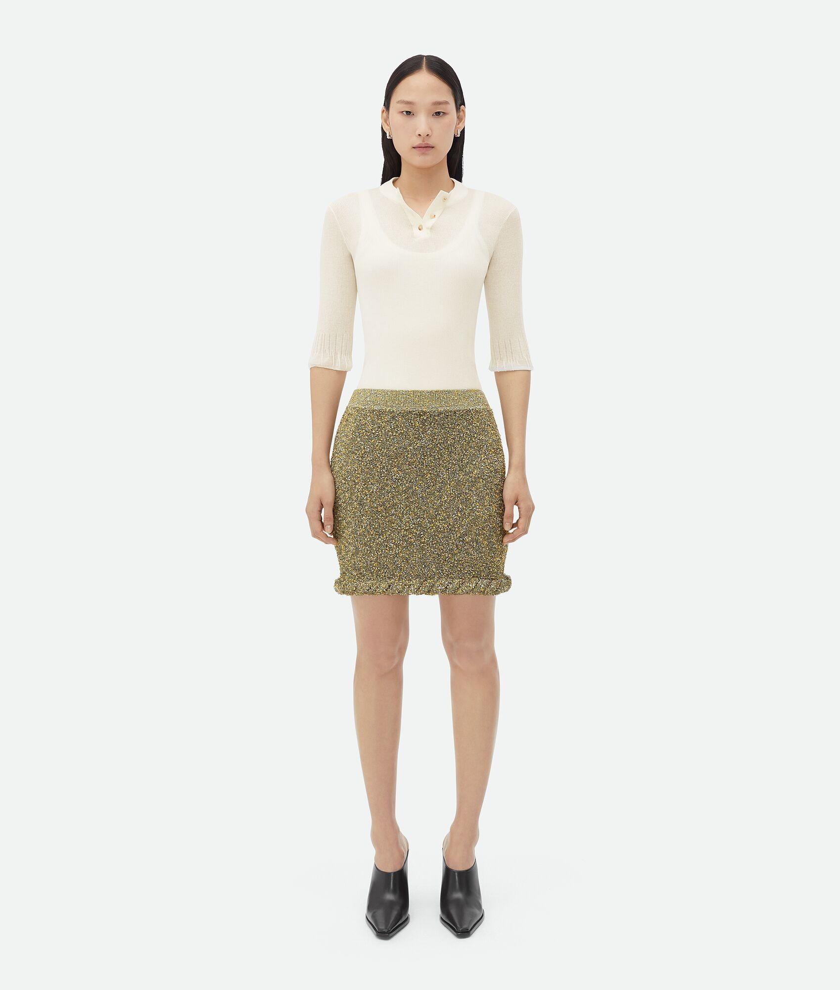 Bottega Veneta o1loc1c0824 740510 Towelling Viscose Mini Skirt Multicolor Size 28" / US 6 / IT 42 - 1 Thumbnail