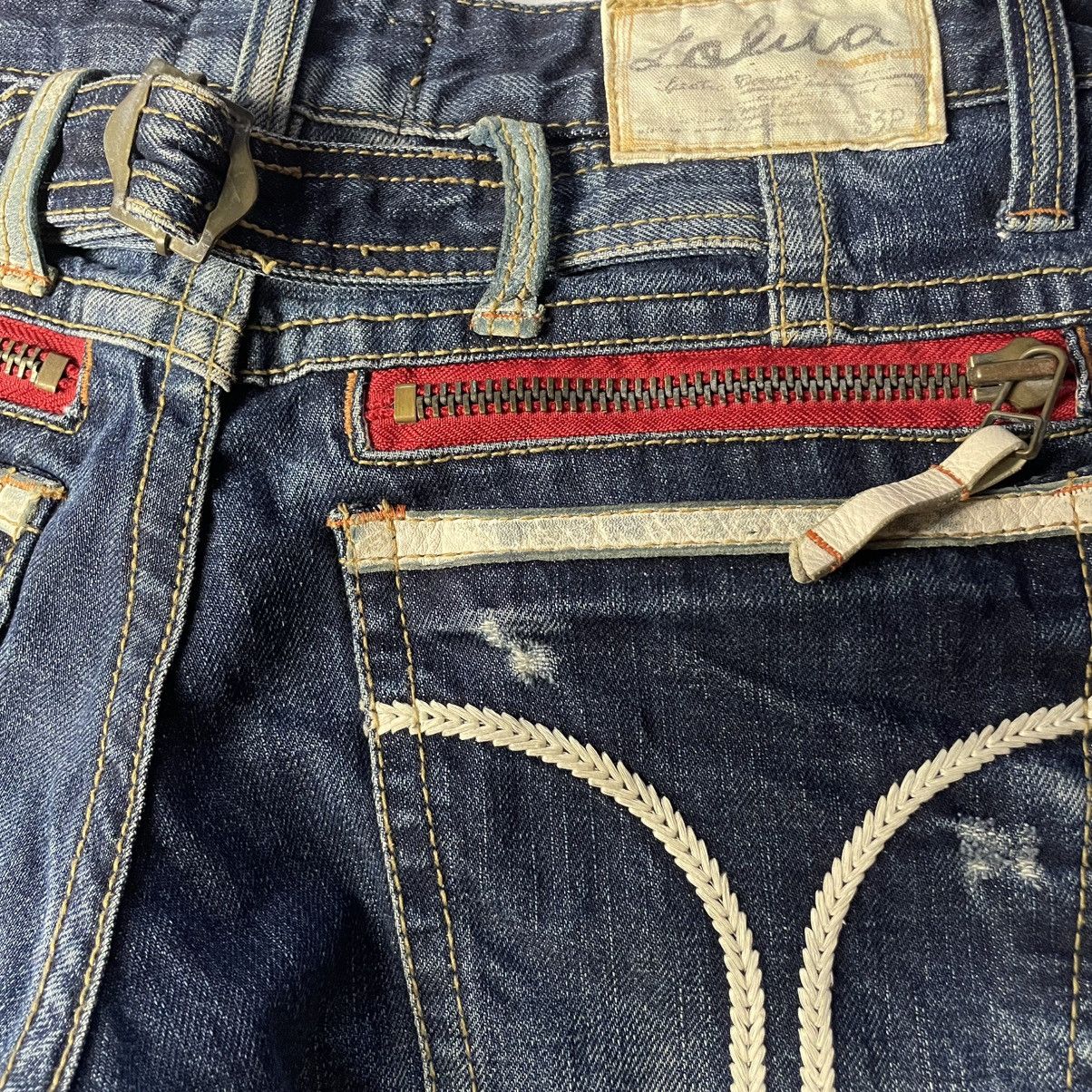 If Six Was Nine × Japanese Brand × Le Grande Bleu (L.G.B.) 🇯🇵 LOLITA WASHED EXOTIC BUCKLE VINTAGE DENIM PANTS Size US 30 / EU 46 - 14 Thumbnail