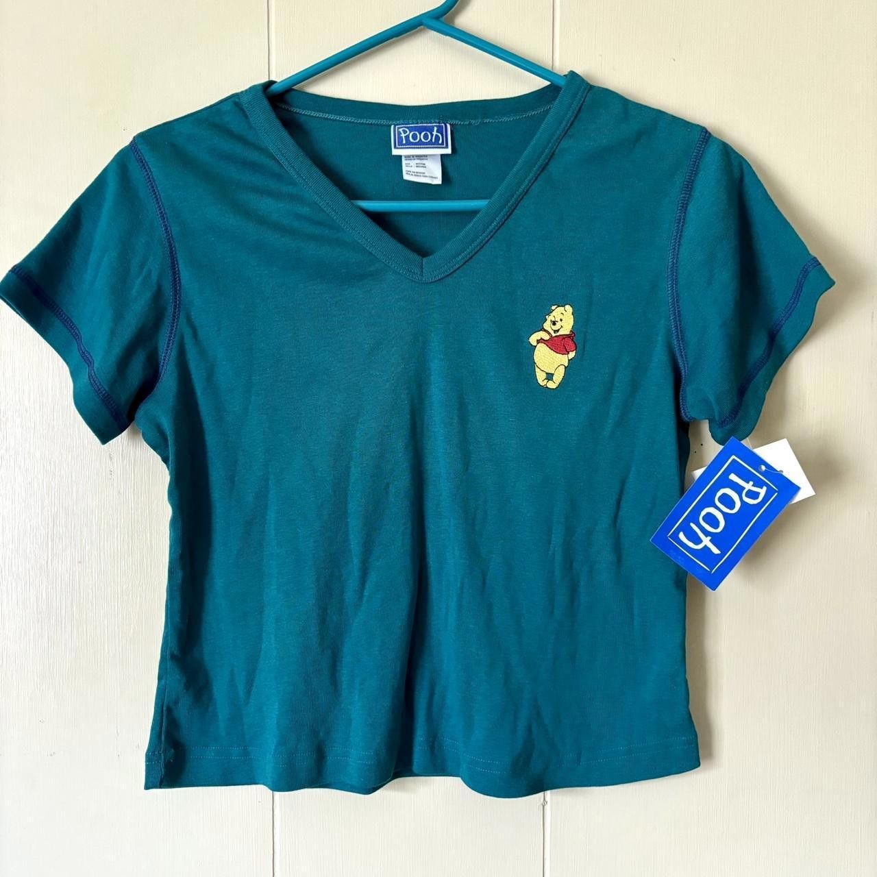 Disney Vintage Y2k Disney Women's Green Baby Tee Shirt Size M / US 6-8 / IT 42-44 - 1 Thumbnail
