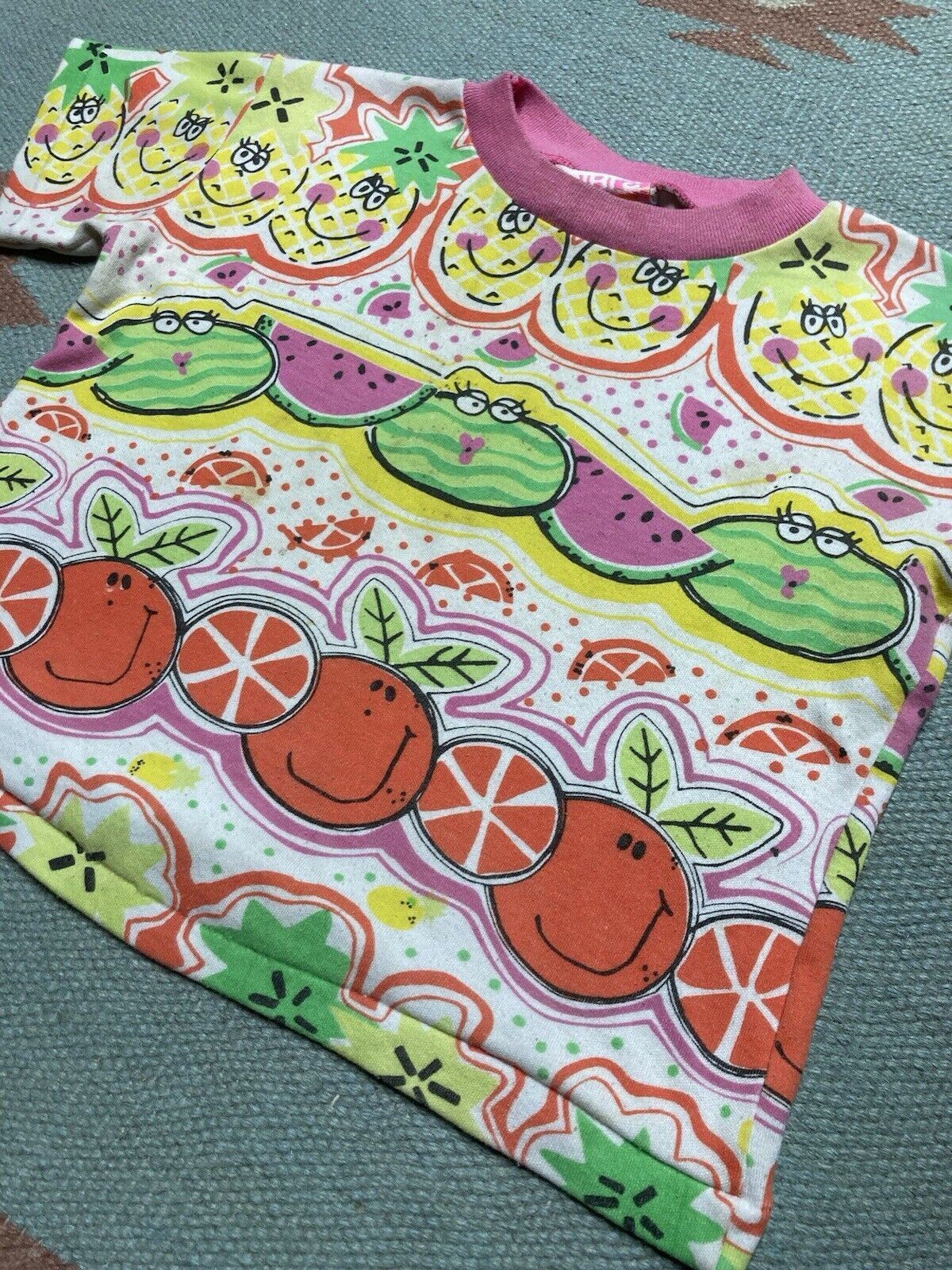 Vintage 80s t shirt watermelon pineapple oranges fruit baby tee XS Size XS / US 0-2 / IT 36-38 - 2 Thumbnail