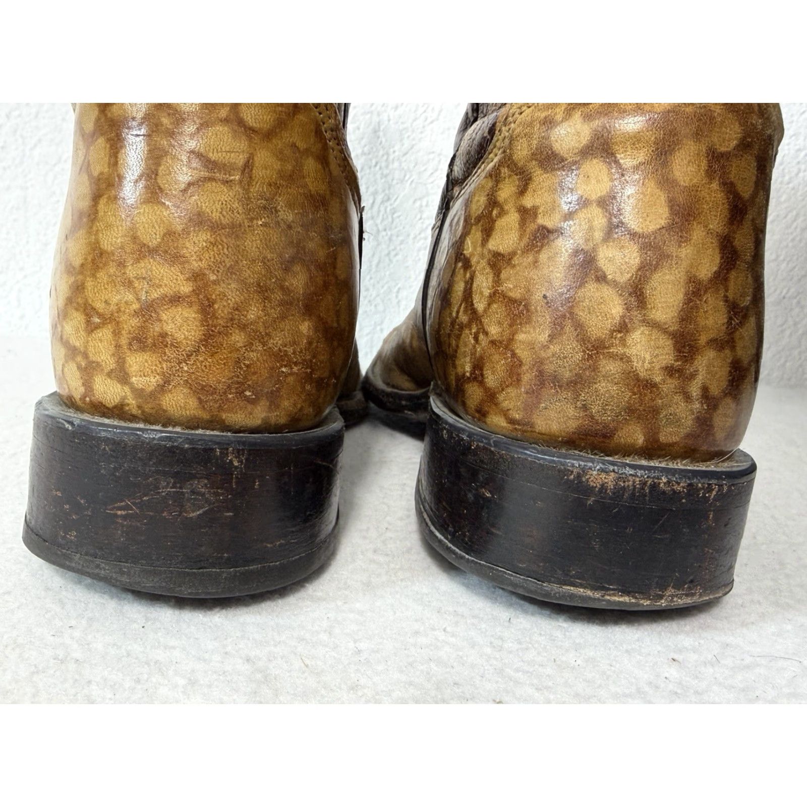 Tony Lama VTG Tony Lama Brown Western Cowboy Boots Men’s 8.5 D Brown Leather Exotic Print Boots Size US 9 / EU 42 - 5 Thumbnail