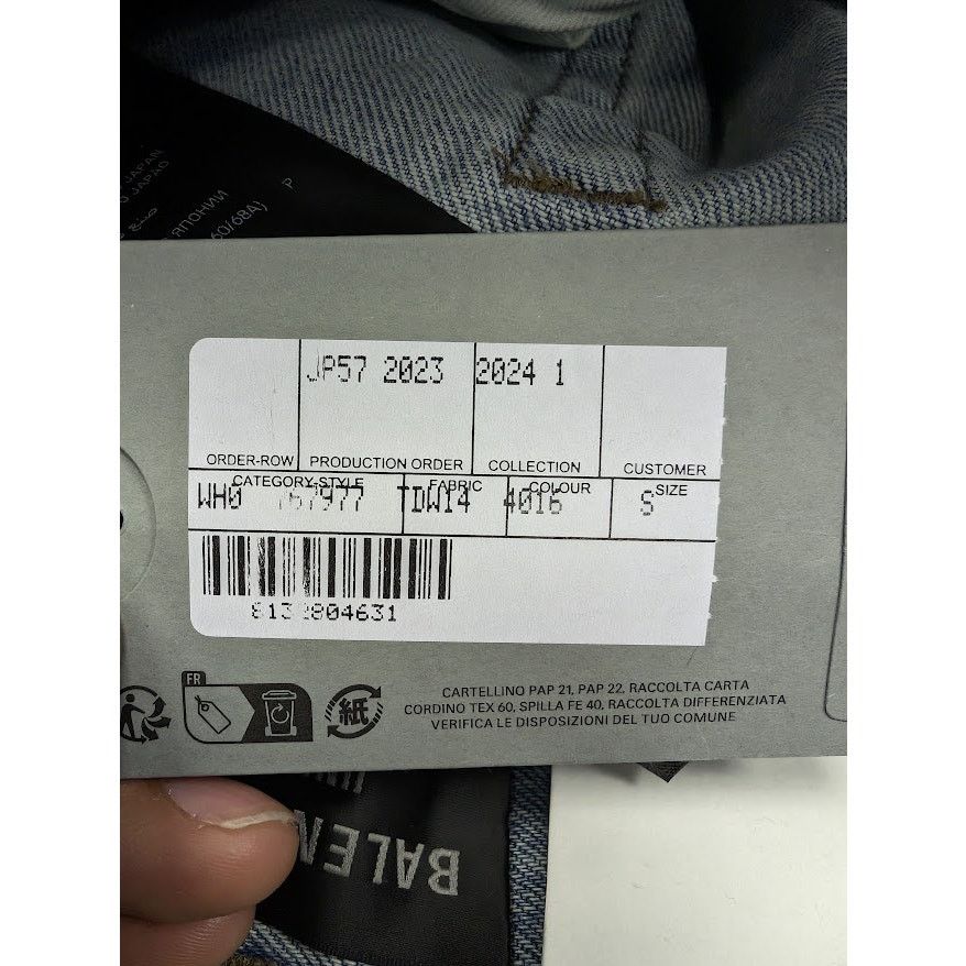 Balenciaga o1rshd1 Organic Japanese Twill Sticker Baggy Pant Dirty Blue Size US 30 / EU 46 - 21 Thumbnail