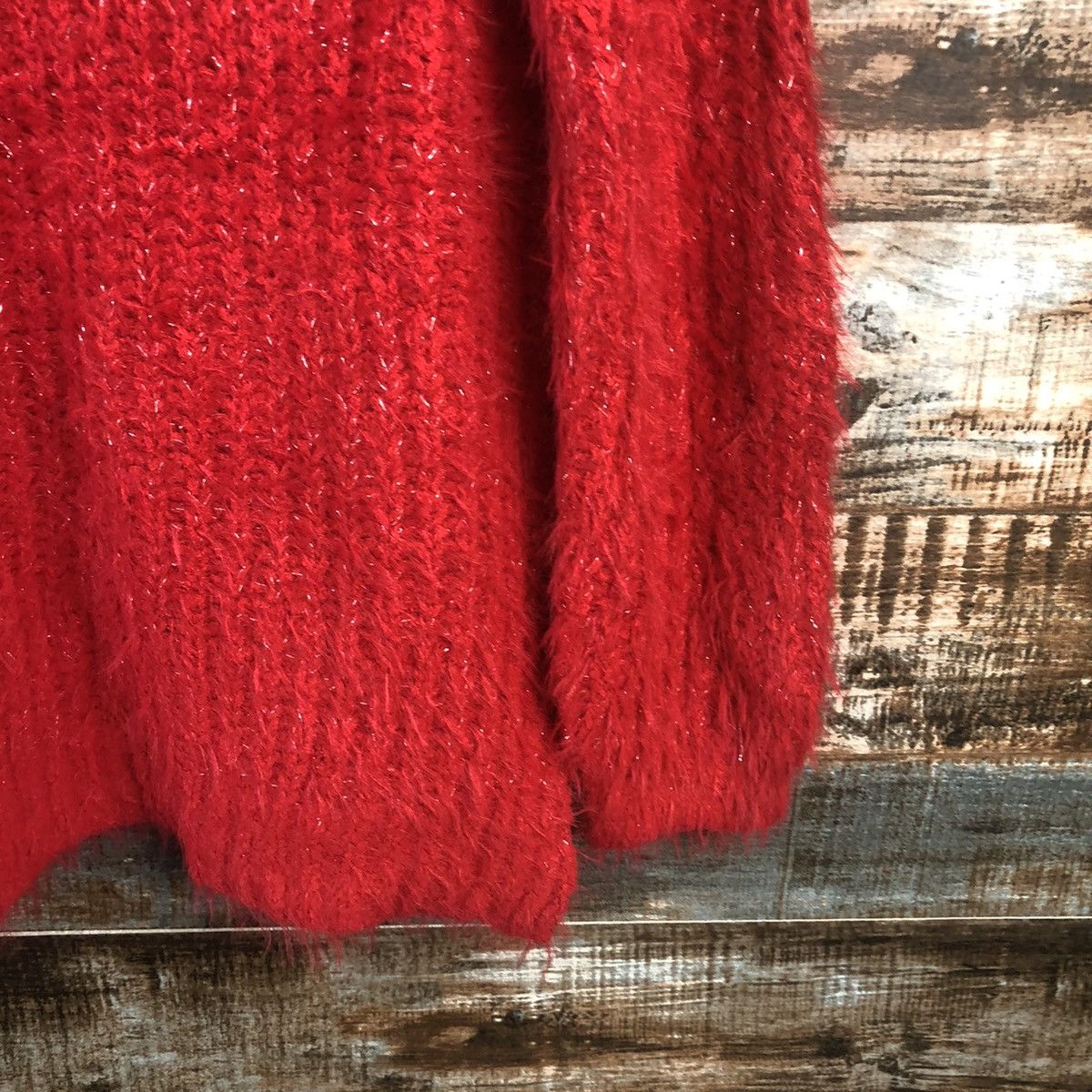 Japanese Brand DL Ozoc Red Mohair Knitwear #C371 Size M / US 6-8 / IT 42-44 - 15 Thumbnail