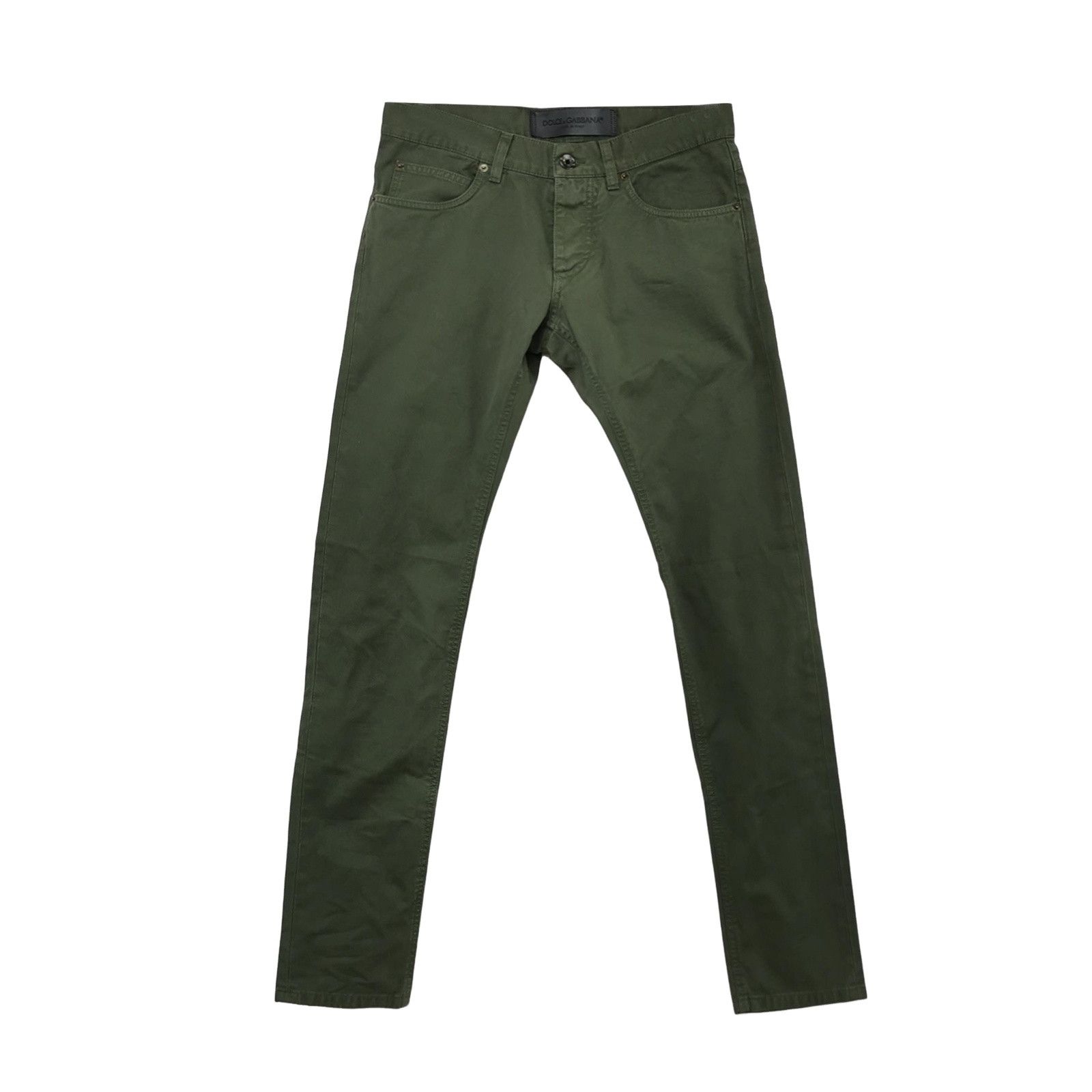 Dolce & Gabbana Dolce&Gabbana Green Cotton Denim Pants Size 28 Size US 28 / EU 44 - 1 Thumbnail