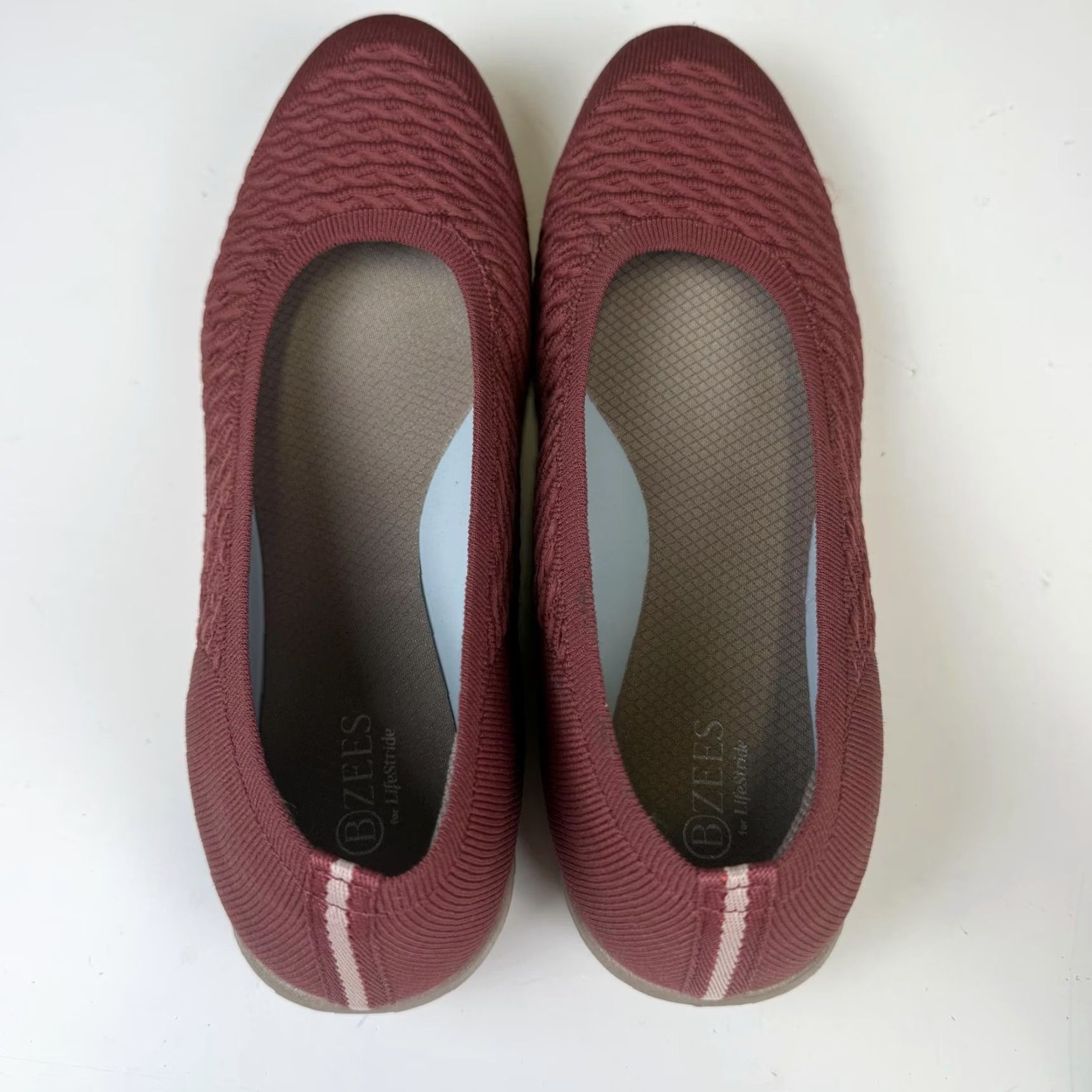 Vintage BZees For Lifestride Womens Khloe Ballet Flats Size 11M Comfort Walking Sangria Flat Women Red 11M Mens? Size US 11 / IT 41 - 6 Thumbnail