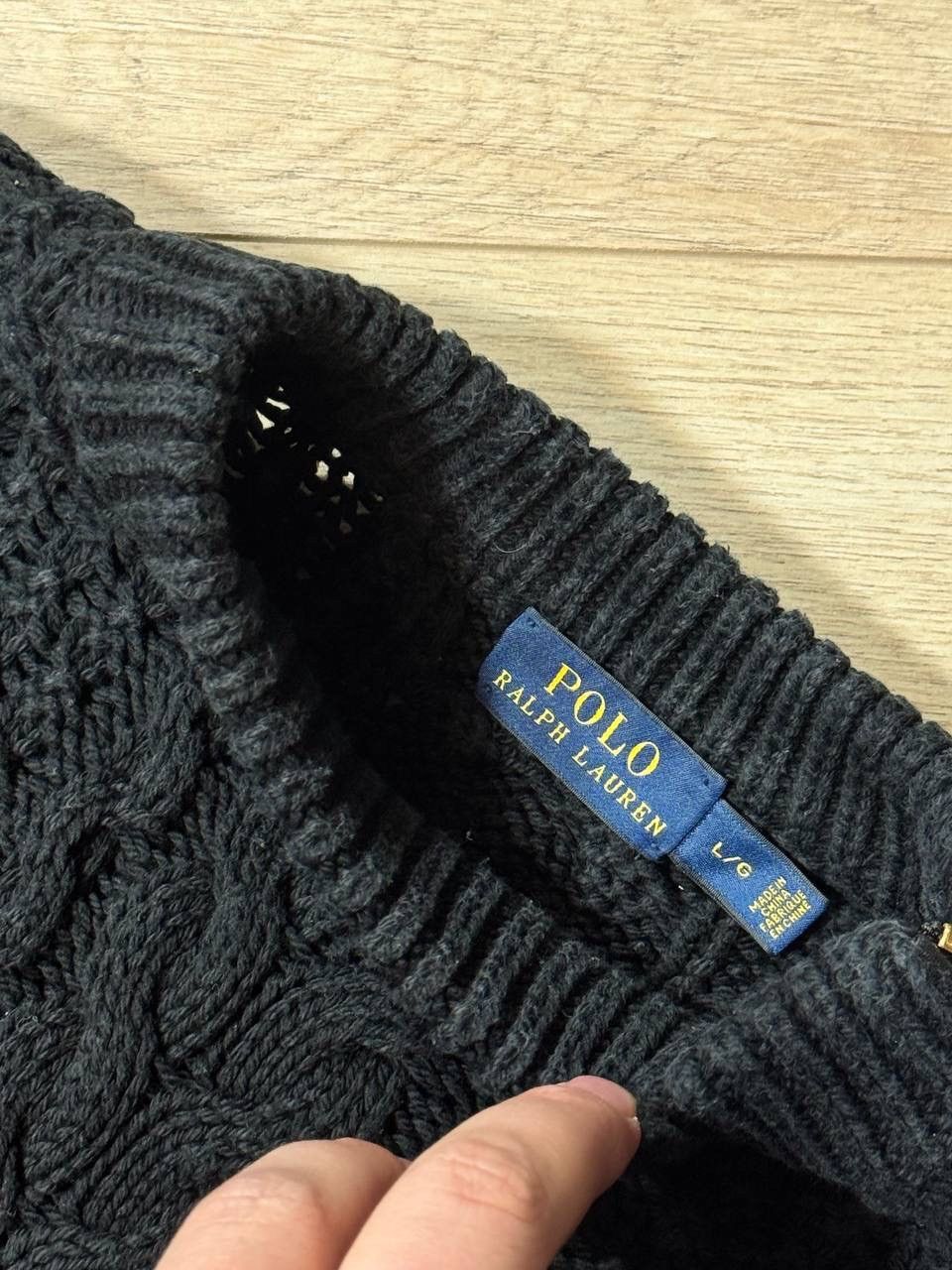 Polo Ralph Lauren Polo Ralph Lauren Black Cable Knit Sweater Size L Size L / US 10 / IT 46 - 3 Thumbnail