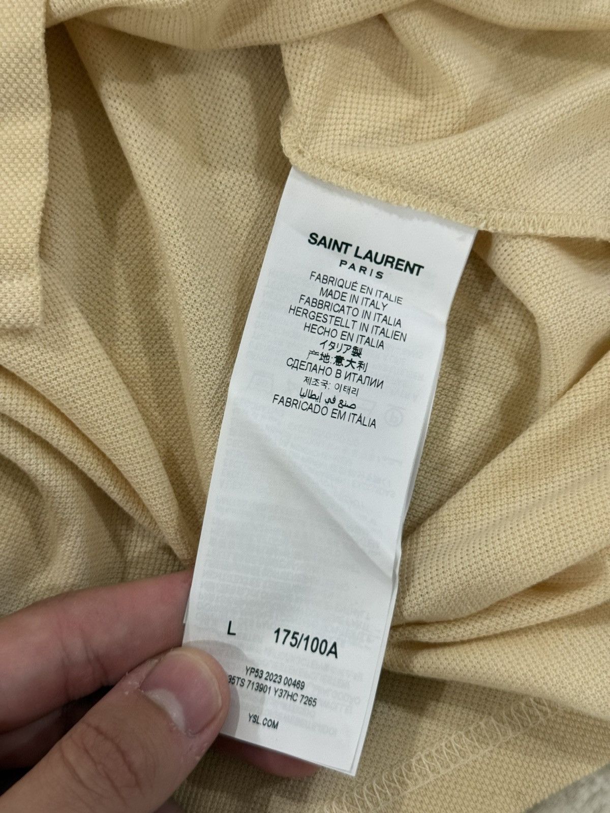 Saint Laurent Paris Saint Laurent YSL polo shirt ( yellow ) Size US L / EU 52-54 / 3 - 5 Thumbnail
