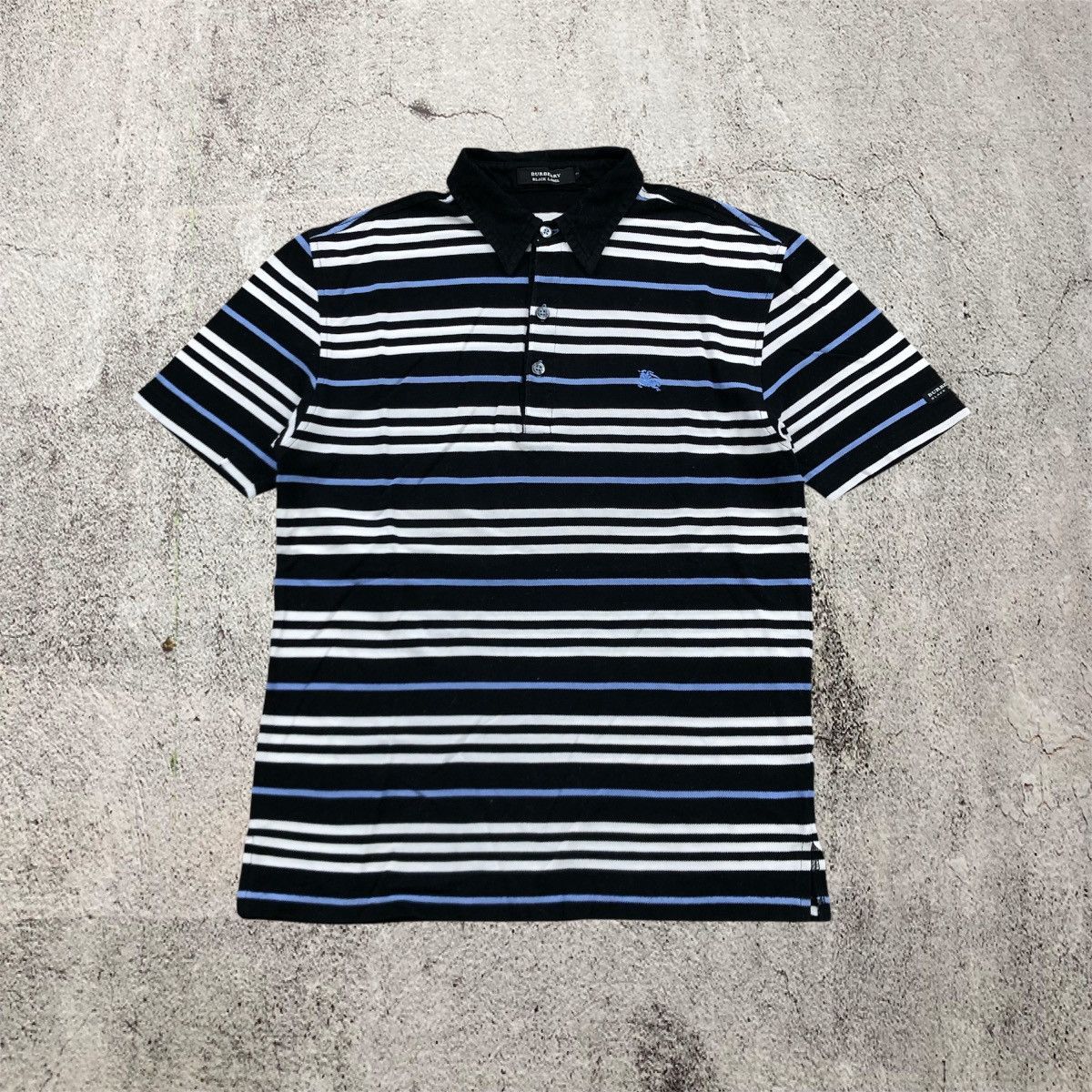 Burberry Vintage Burberry Black Label Polo T-shirt Stripe Luxury Size US S / EU 44-46 / 1 - 1 Thumbnail